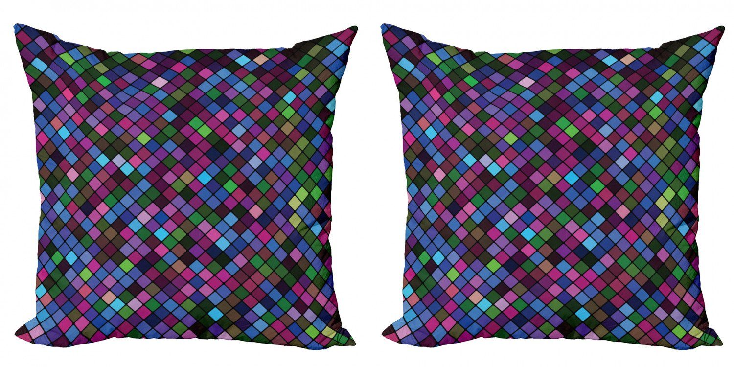 Kissenbezüge Modern Accent Doppelseitiger Digitaldruck, Abakuhaus (2 Stück), Abstrakt Mosaik-Pixel-Muster