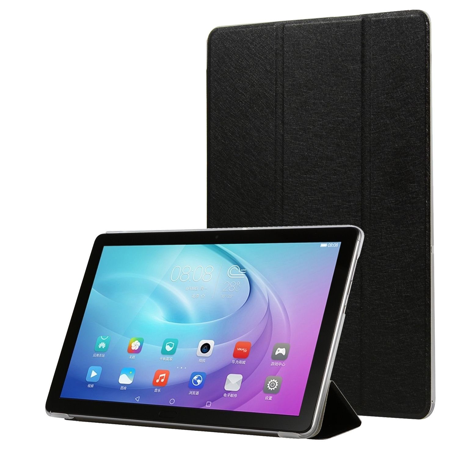 König Design Tablet-Hülle Samsung Galaxy Tab A7, Schutzhülle für Samsung Galaxy Tab A7 Tablethülle Schutztasche Cover Standfunktion Schwarz
