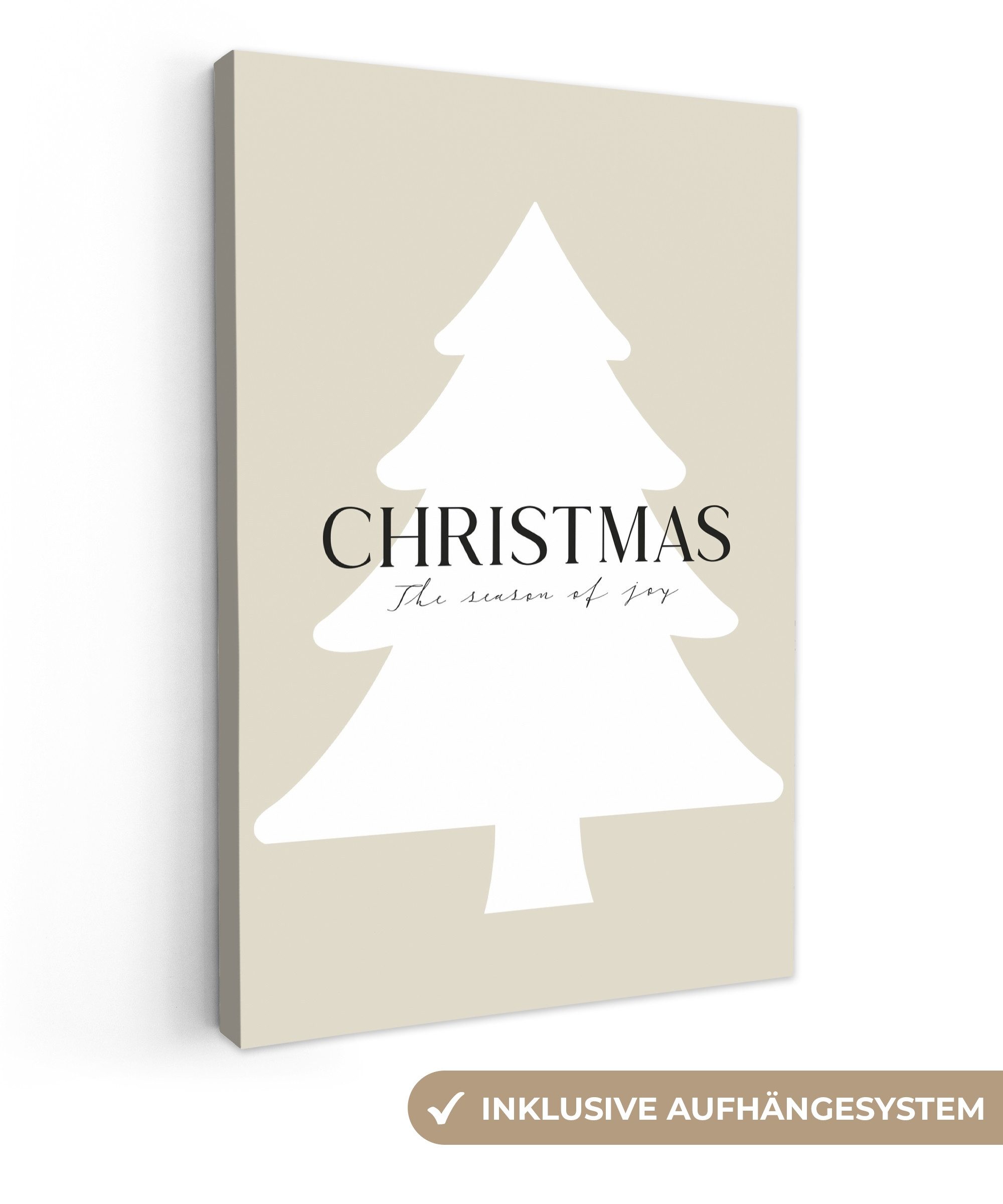 OneMillionCanvasses® Leinwandbild Weihnachtsbaum - Japandi - günstig online kaufen