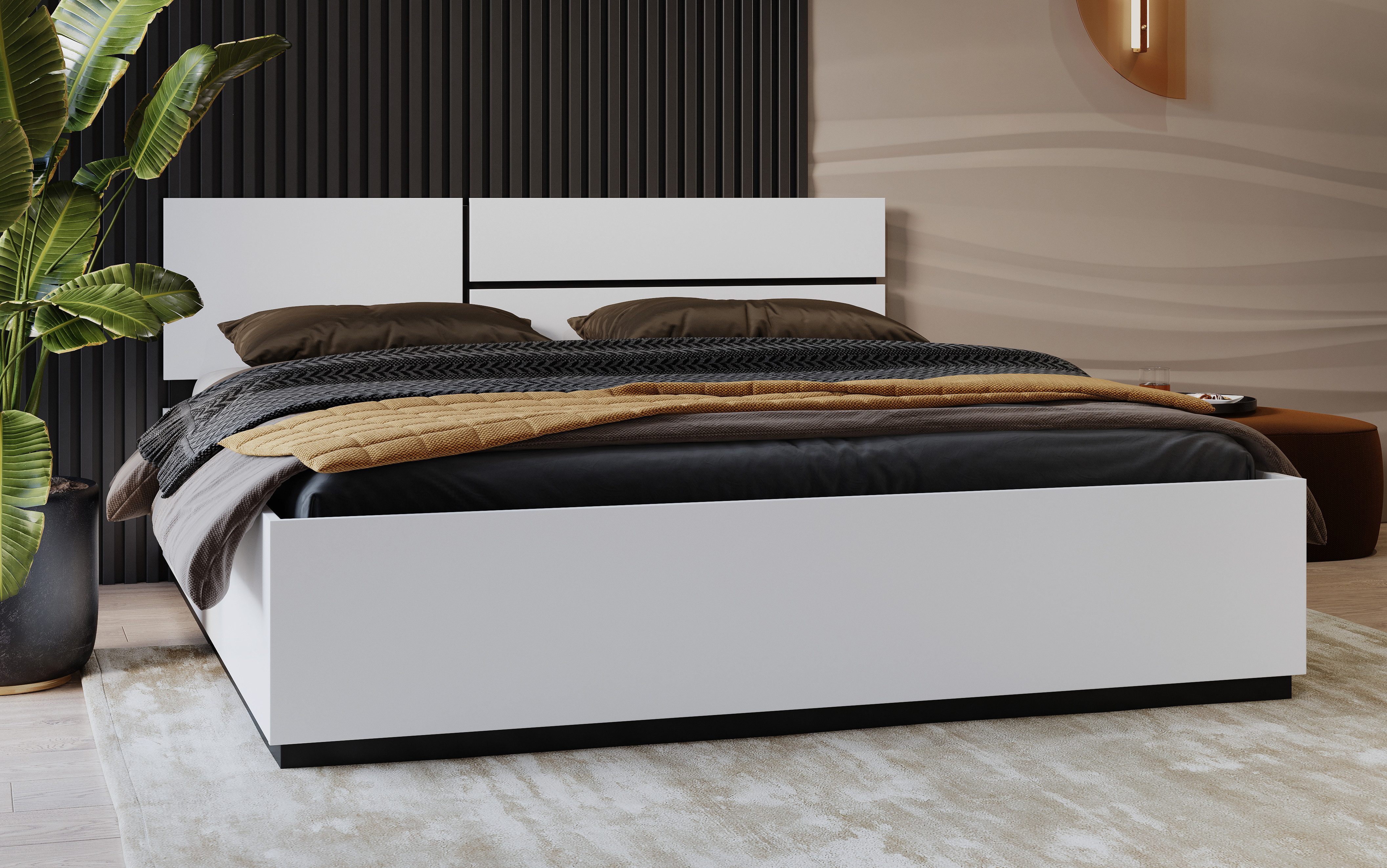 Home affaire Bettgestell Cross, moderner Bettrahmen, Doppelbett in zwei Grö günstig online kaufen