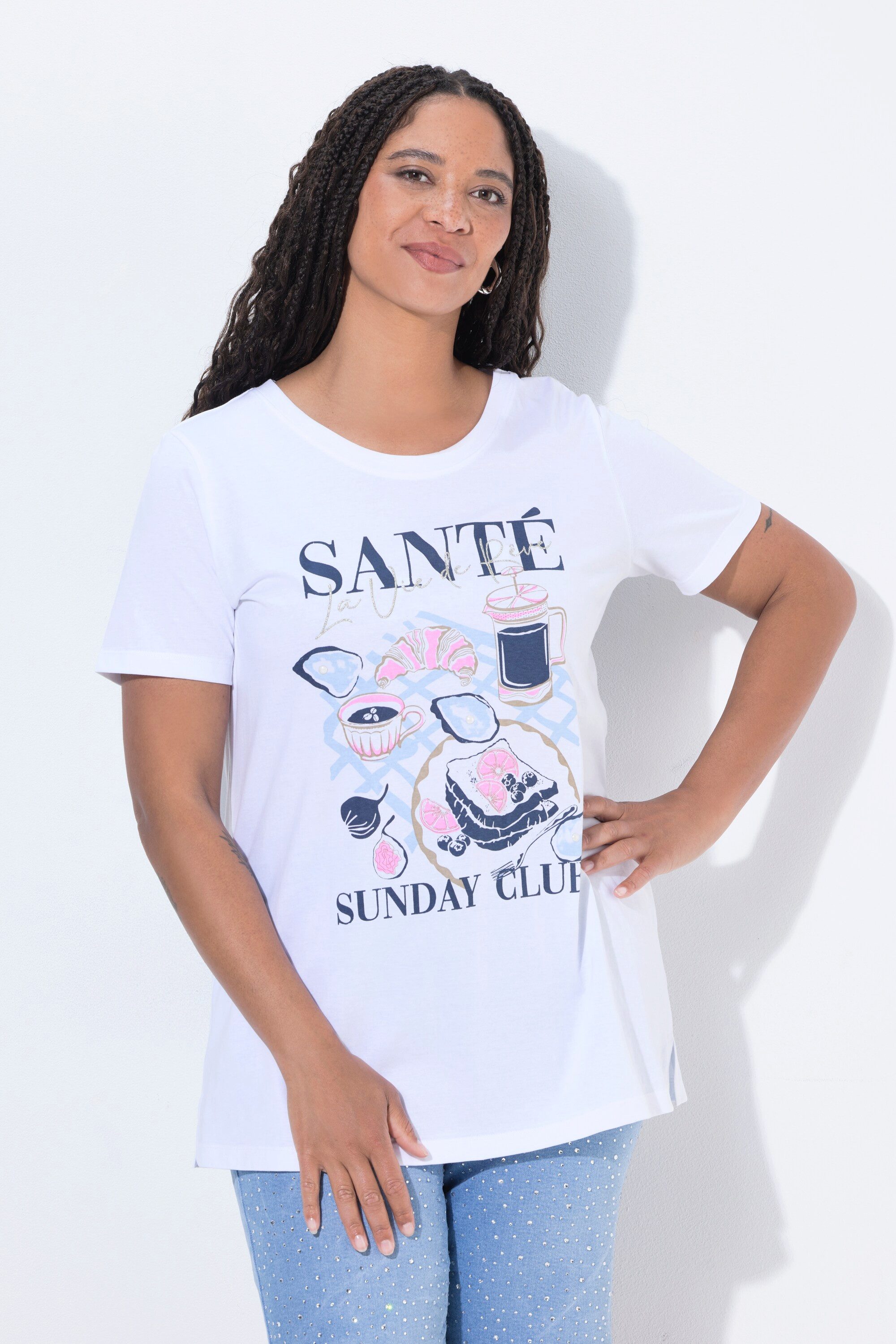 Angel of Style T-Shirt T-Shirt Comfort Fit Zierperlen Santé-Motiv