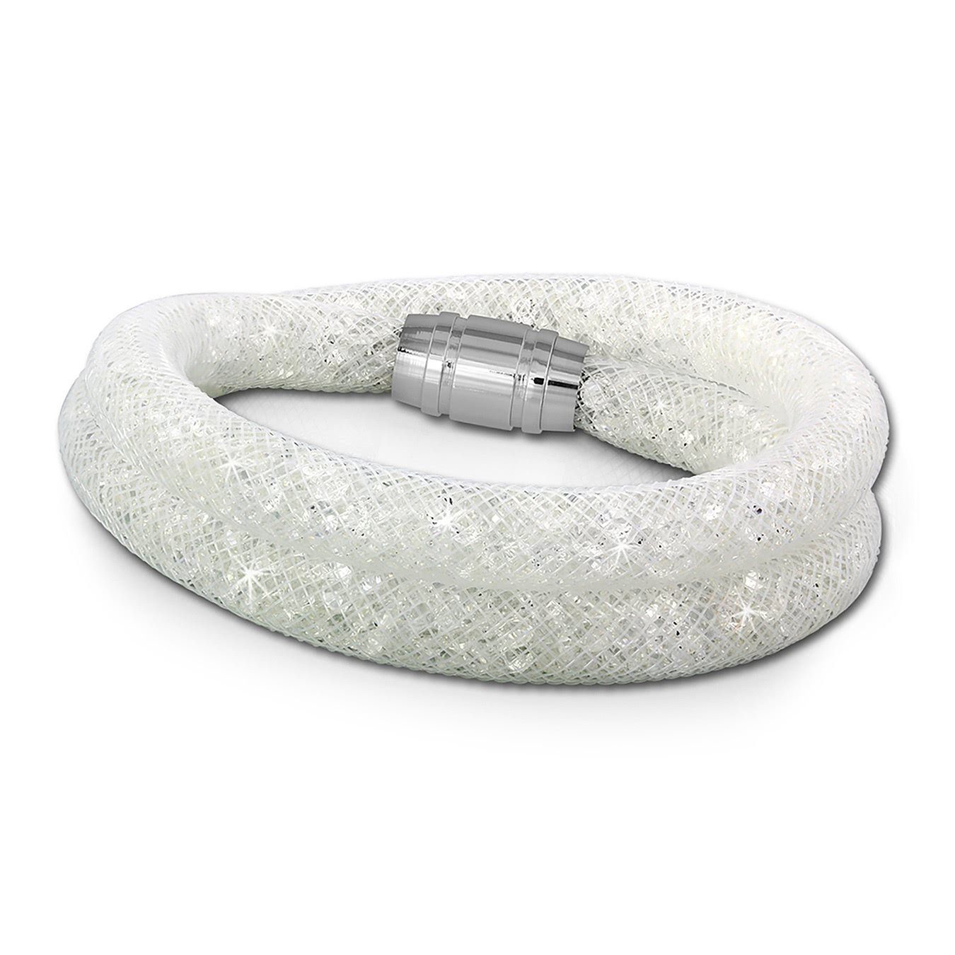 SilberDream Edelstahlarmband SilberDream Armband weiß Farbe: Arm-Schmuck Damenarmband Kristalle weiße Edelstahl-Verschluss, mit weiß, (Armband)