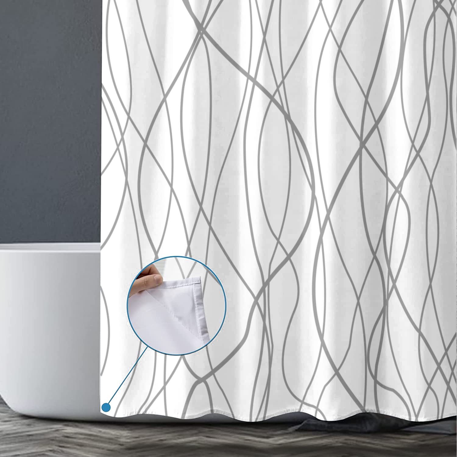 M&W DAS DESIGN Duschvorhang Shower curtains Anti schimmel Waschbar 180x200
