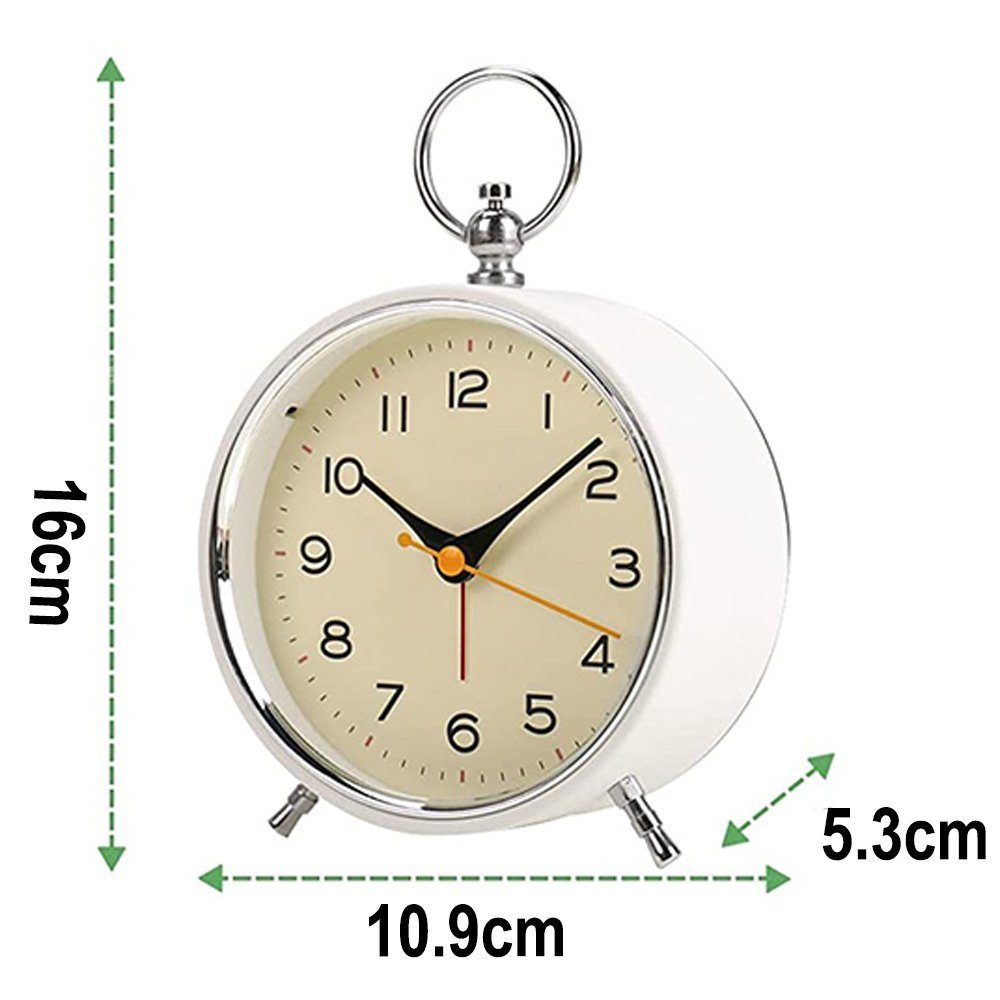 Uhr runder GelldG Retro-Wecker, mit batteriebetriebene Wecker Wecker Nachtlicht,