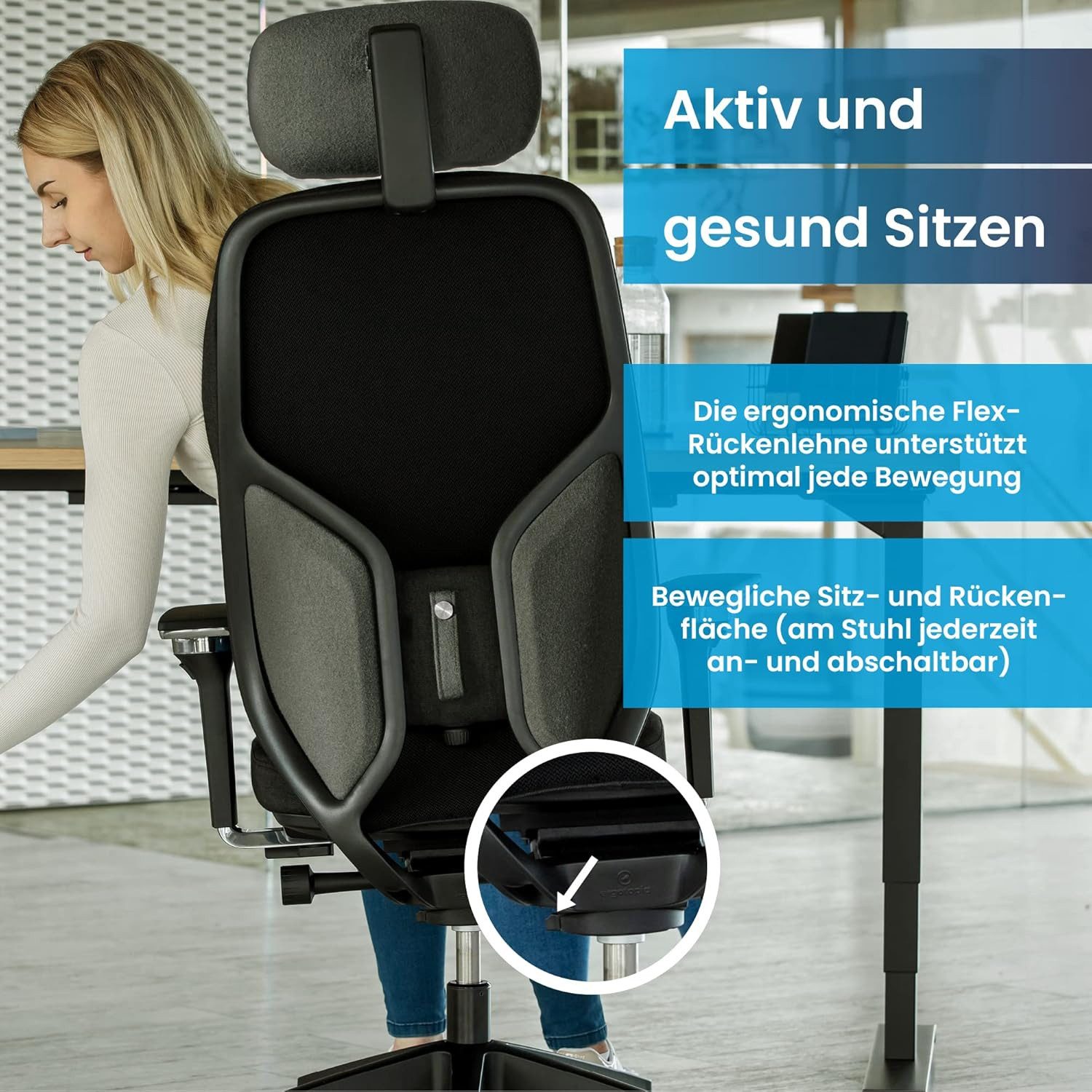 Ergotopia Bürostuhl MasterBack ergonomischer Schreibtischstuhl mit Kopfstüt günstig online kaufen