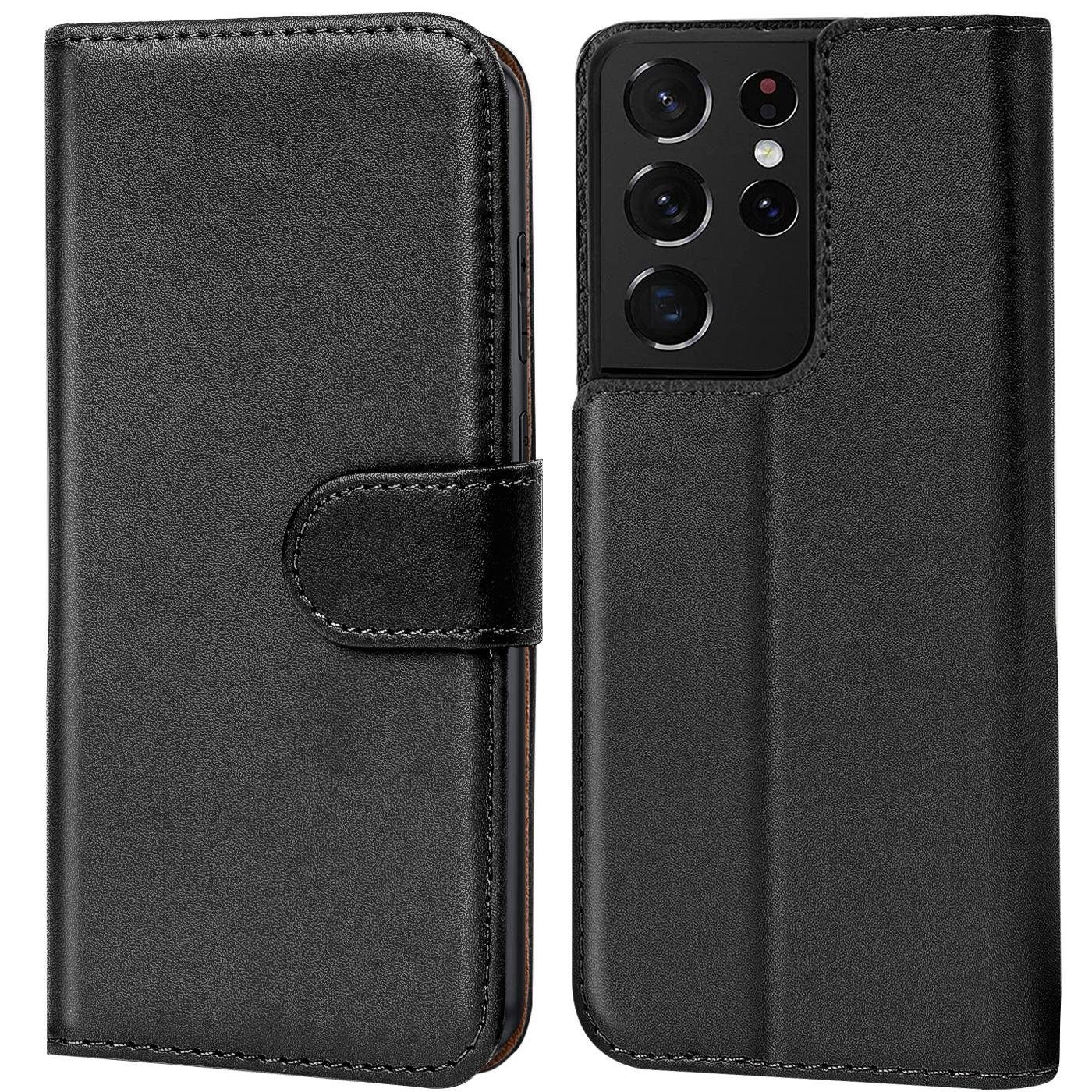 CoolGadget Handyhülle Wallet Klapp Tasche Book Case für Samsung Galaxy S21 Ultra 6,8 Zoll, Hülle Klapphülle Flip Cover Etui Schutzhülle