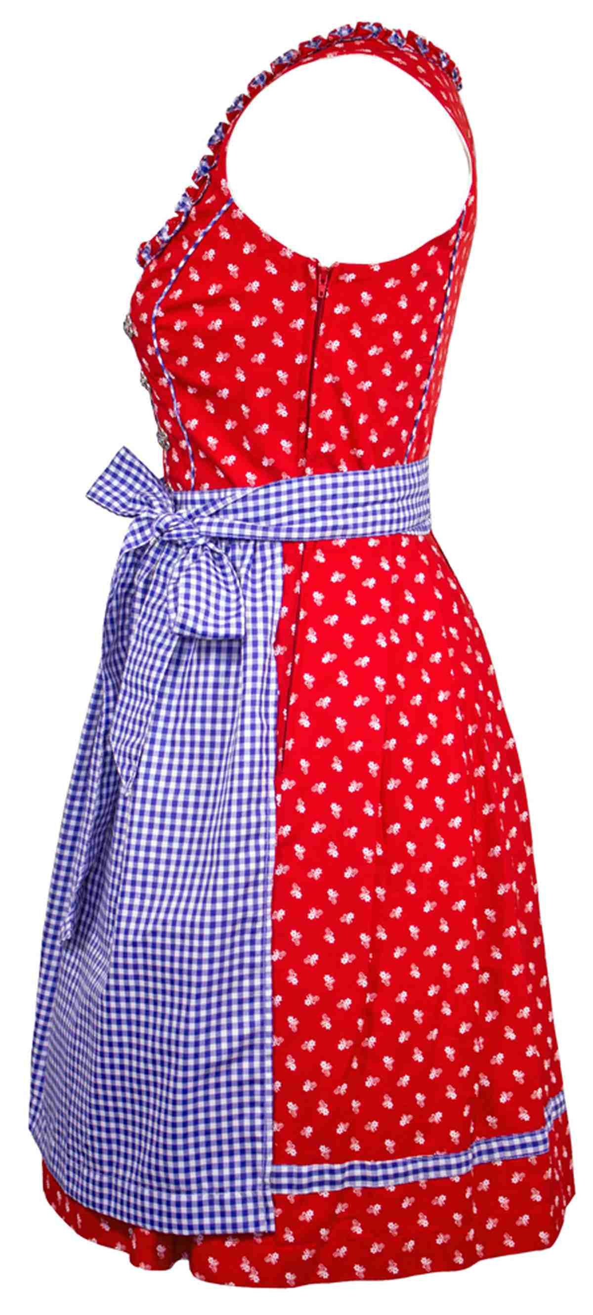 Maddox Dirndl 'Achensee' Traditionell, Rot Kobalt 55 cm