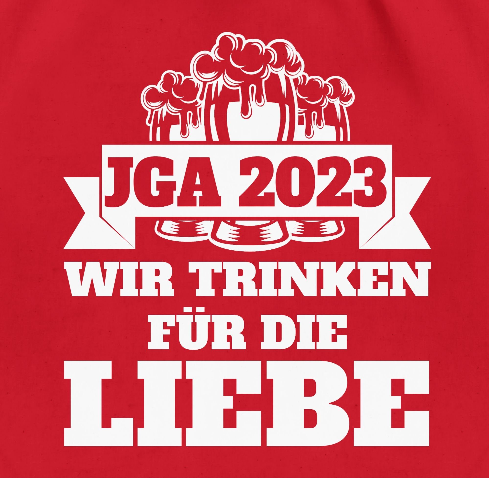 3 Shirtracer Wir Liebe, Männer Turnbeutel die für Rot 2023 JGA JGA trinken -