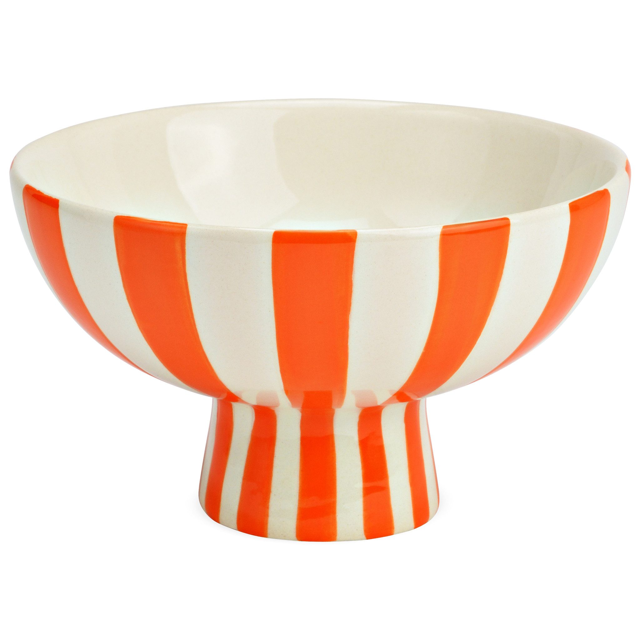 matches21 HOME & HOBBY Dekoschale Dekoschale bunt gestreift, orange weiß in Ø 17x10 cm (1 St), Moderne Keramik Schüssel als Wohnzimmerdeko