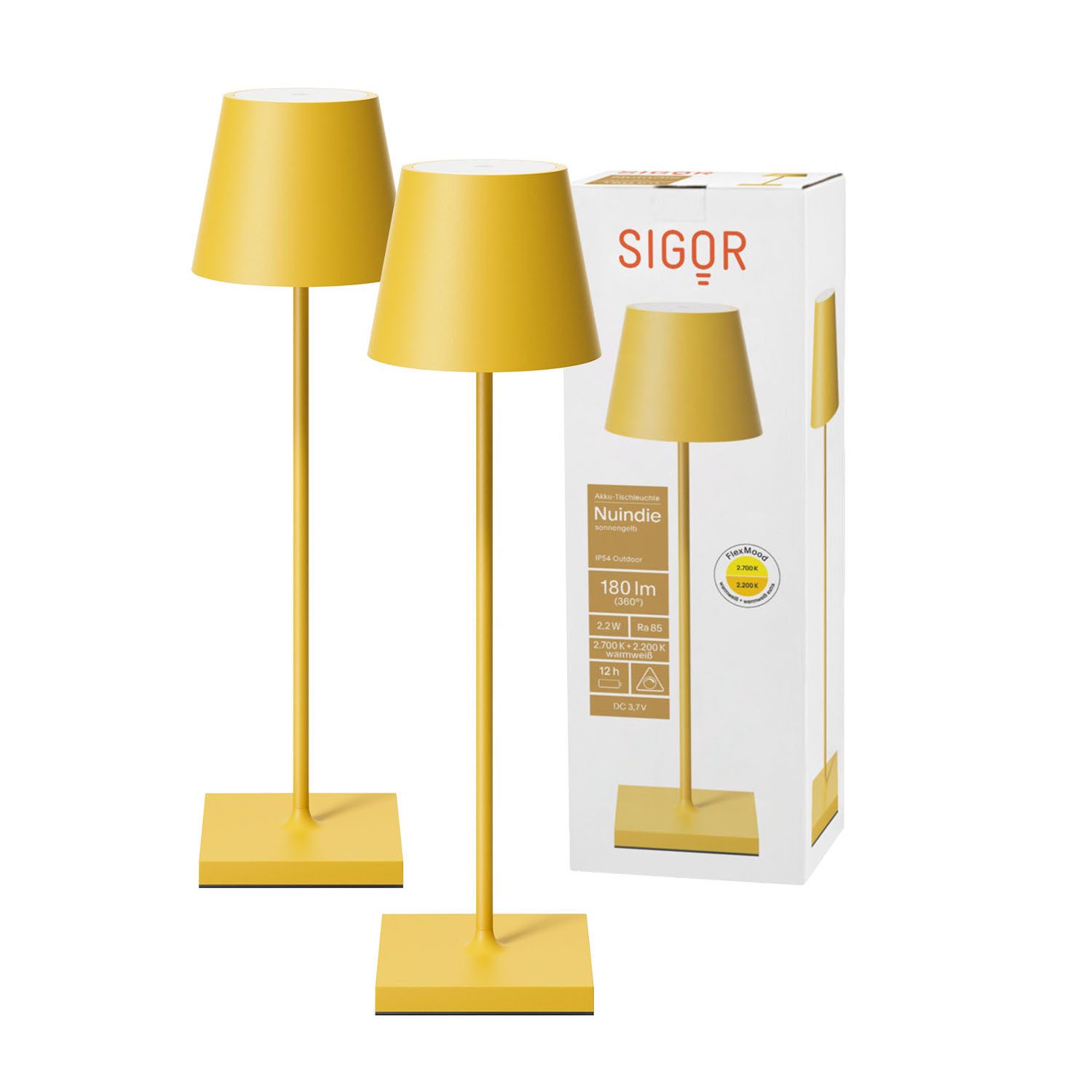 SIGOR LED Tischleuchte, Dimmbar, LED fest integriert, Warmweiß