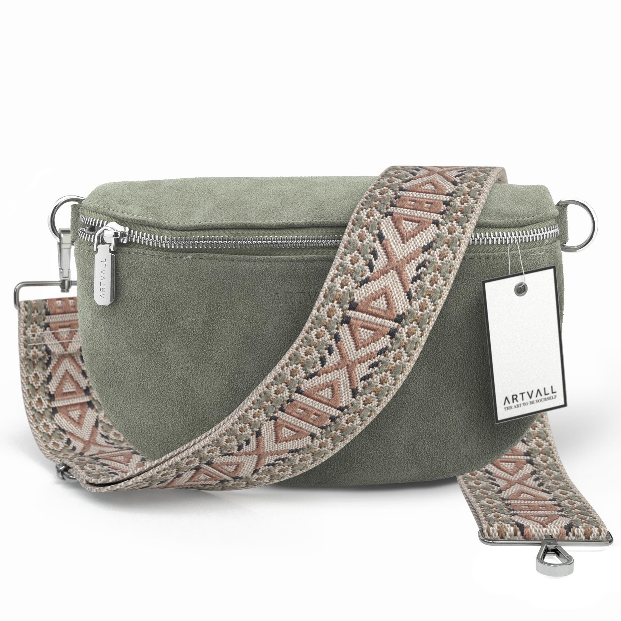 Umhängetasche Wildleder Handtasche Damen Brusttasche Minzgrün