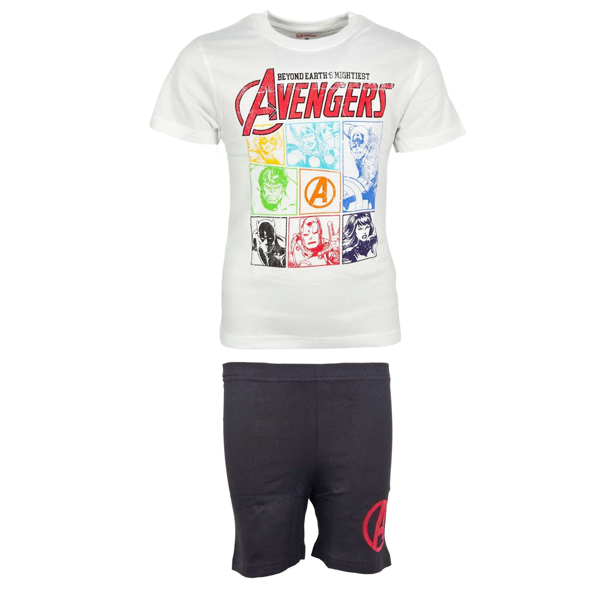 MARVEL Schlafanzug Marvel Avengers Kinder Pyjama kurz Shirt Shorts Gr. 98 bis 128 (packung)