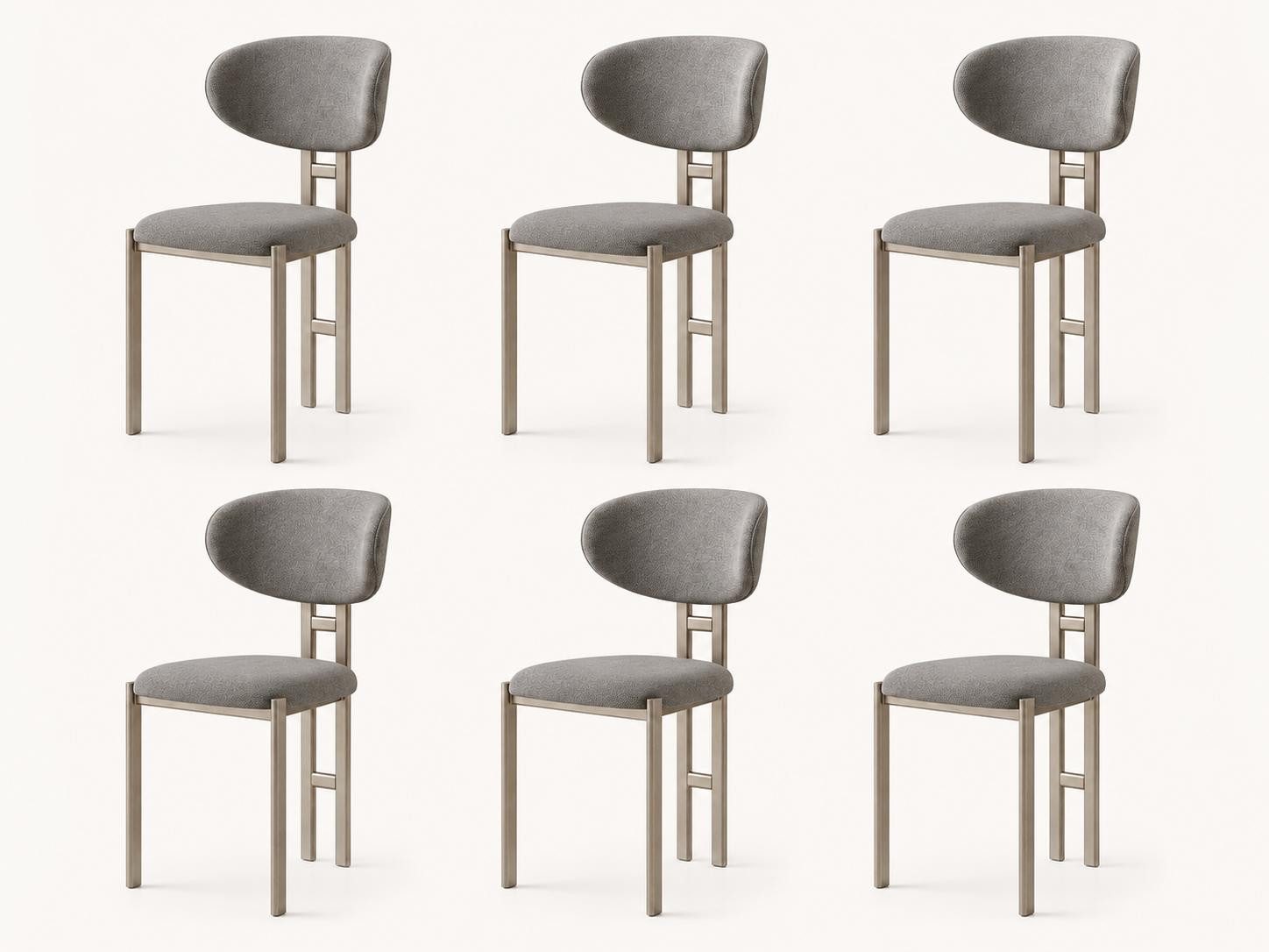 JVmoebel Esszimmerstuhl Stühle-Set 6x Stuhl Modern Stoff Komfortabel Beige Weich Bequem (6 St), Made in Europa