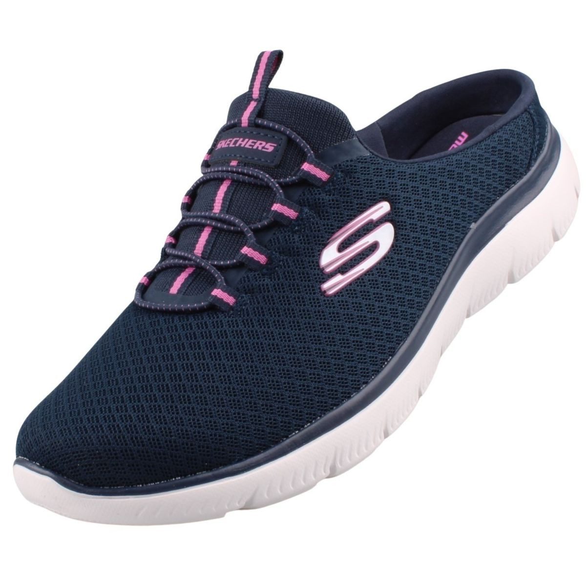 Skechers 149529-NVHP Clog Leichter Freizeitschuh mit offenem Fersenteil