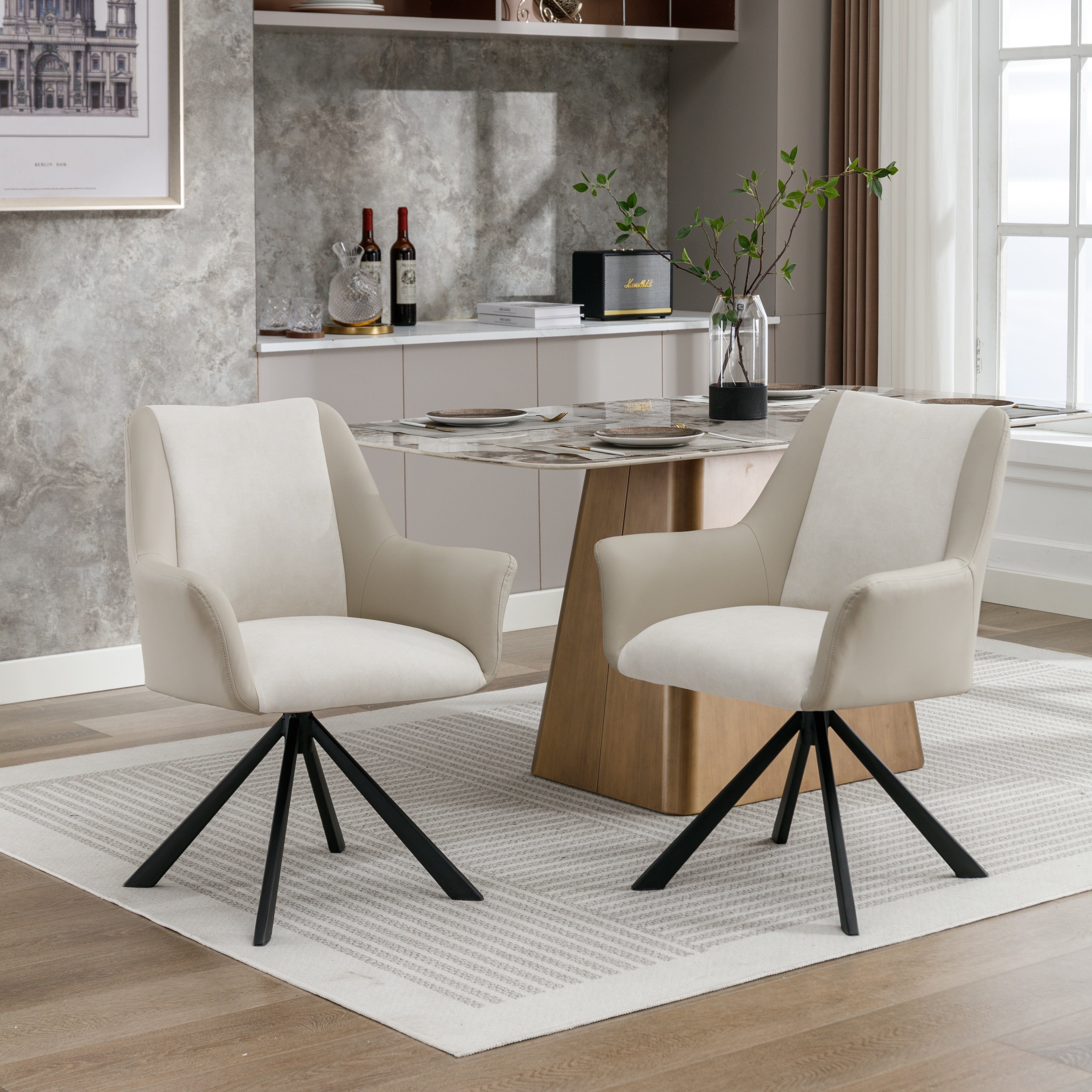 Ulife Esszimmerstuhl Modern Wohnzimmer Stühle aus Samt und PU