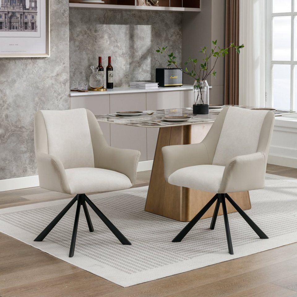 Ulife Esszimmerstuhl Modern Wohnzimmer Stühle aus Samt und PU Leder  Metallbeine Set, 200 St, im 200er, 20er oder 20er Set