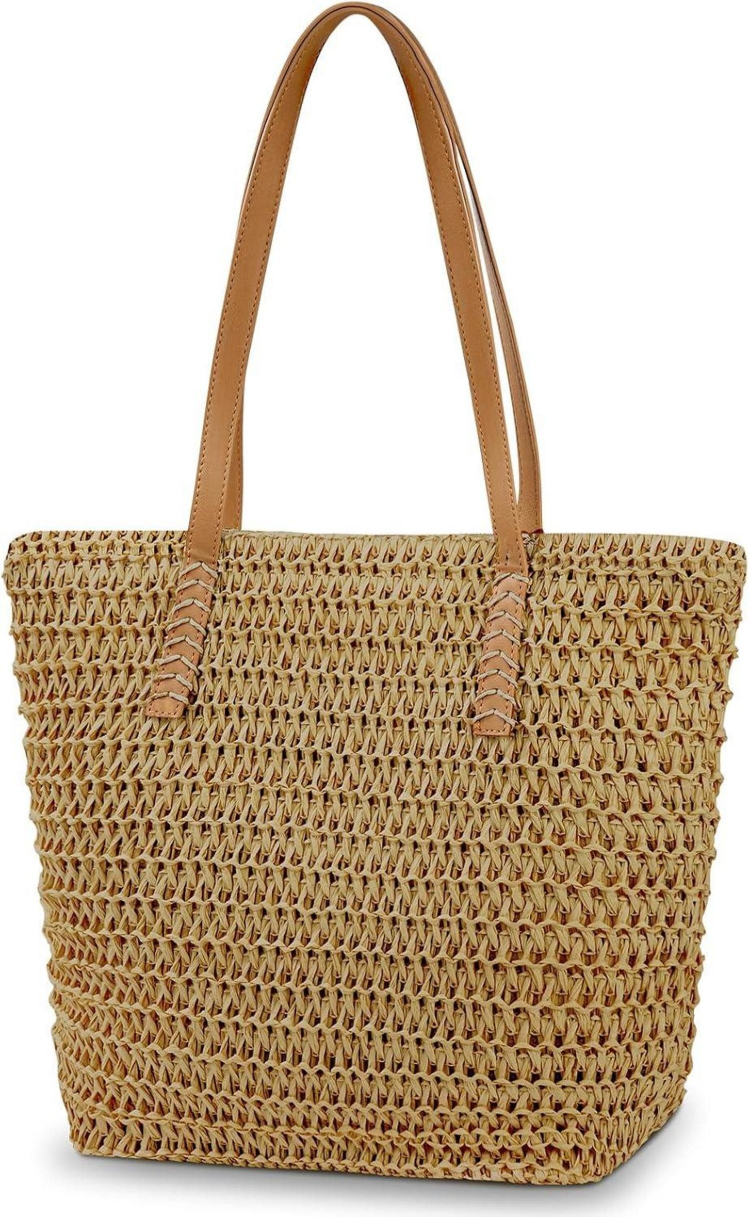 LuxusKollektion Strandtasche Strohtasche Strandtasche Damen Stroh günstig online kaufen