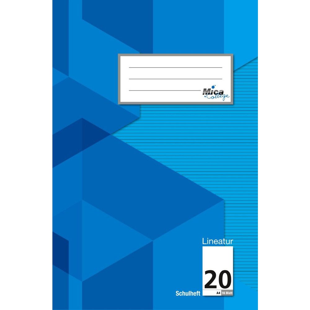 Schulheft Schulheft A4 - Lineatur 20 - blanko mit Linienblatt - 16 Blatt