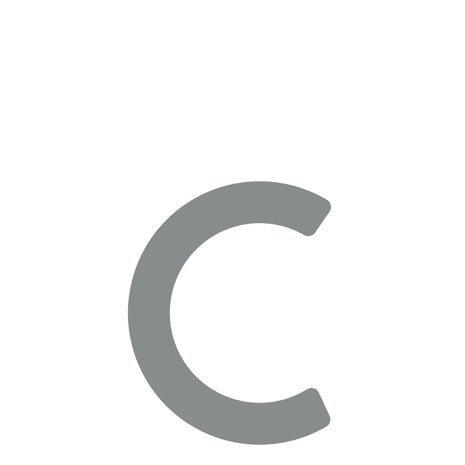Bravios Briefkasten Buchstabe modern ''c'' - 152 mm in Grau Metallic