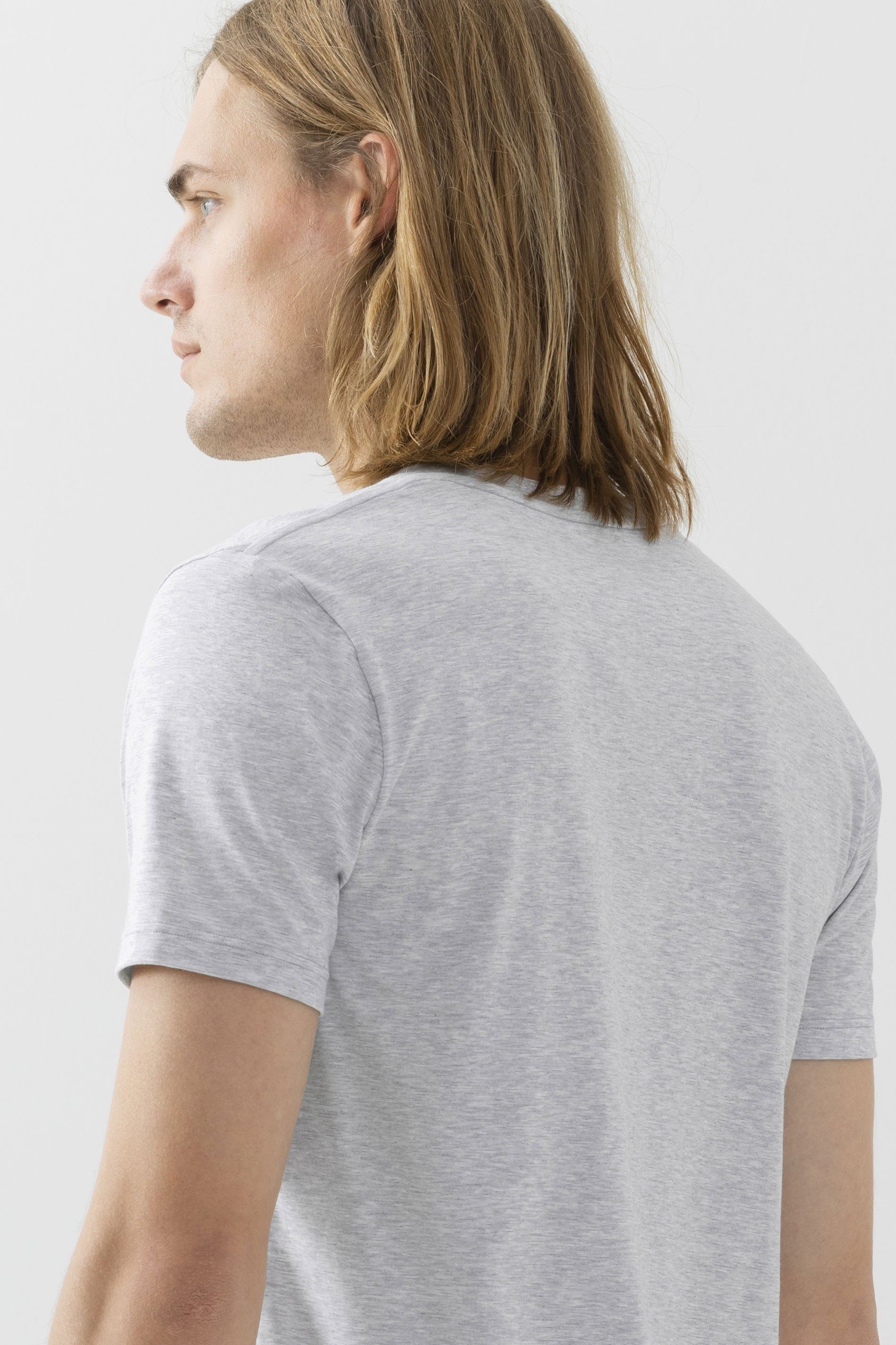 Uni Grey Melange Serie Dry V-Shirt (1-tlg) Mey Light Colour Cotton