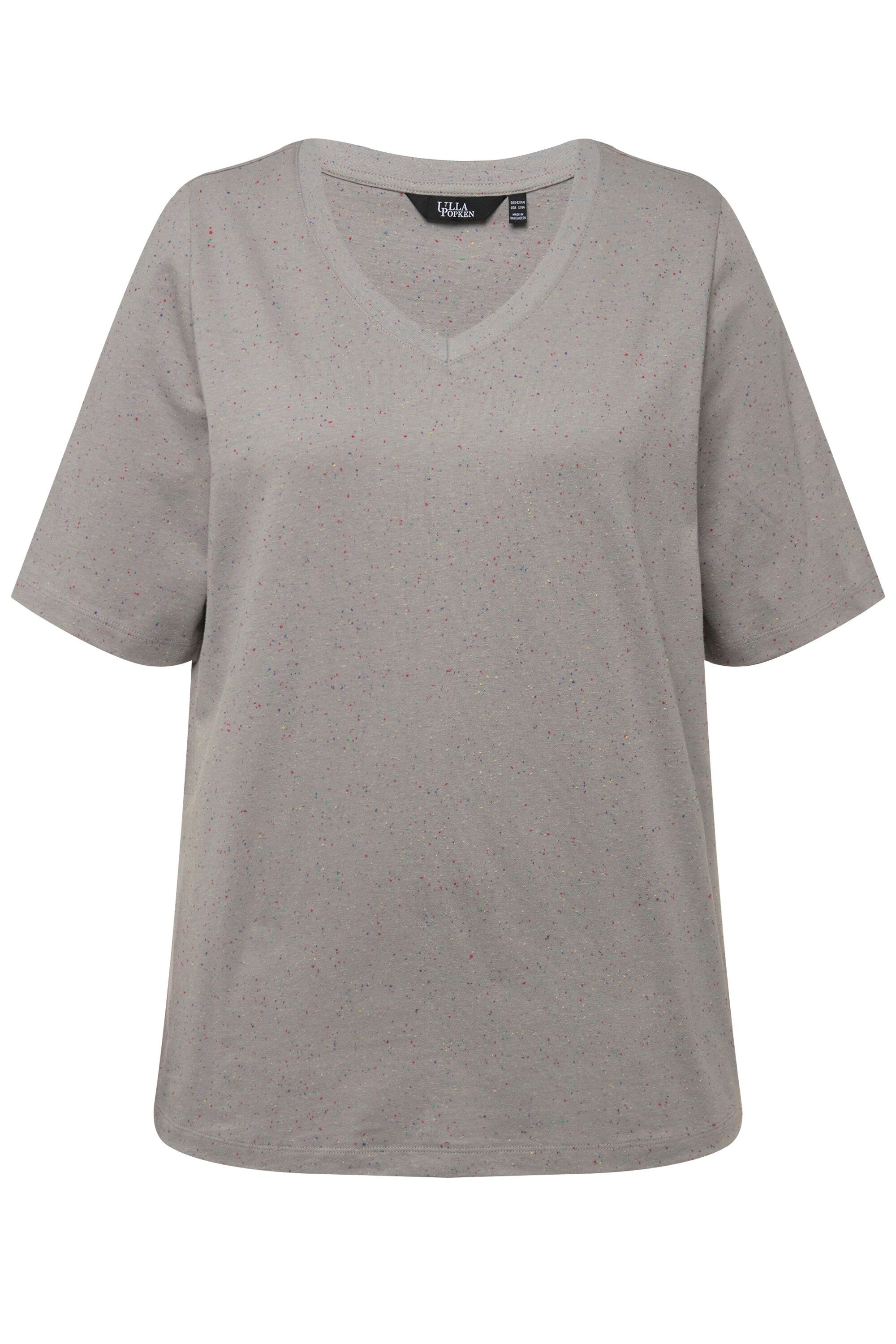 Ulla Popken T-Shirt T-Shirt Noppen V-Ausschnitt günstig online kaufen