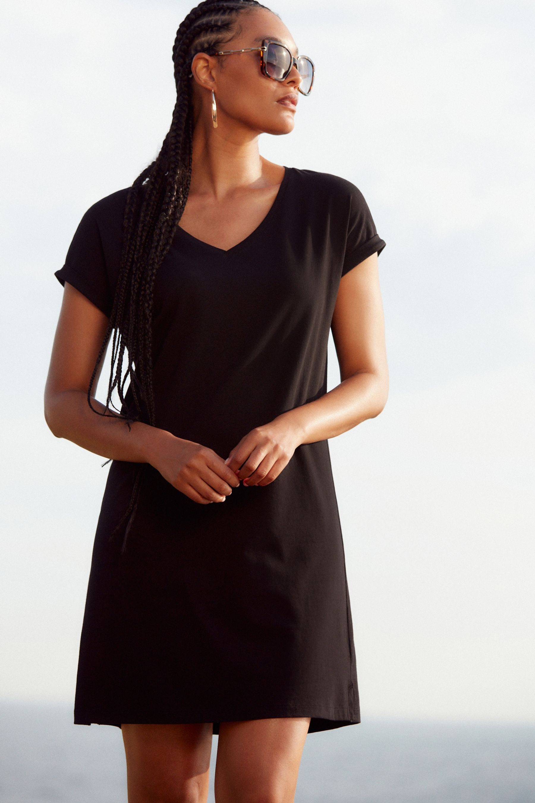 Next Jerseykleid Relaxed Fit Tunikakleid aus günstig online kaufen