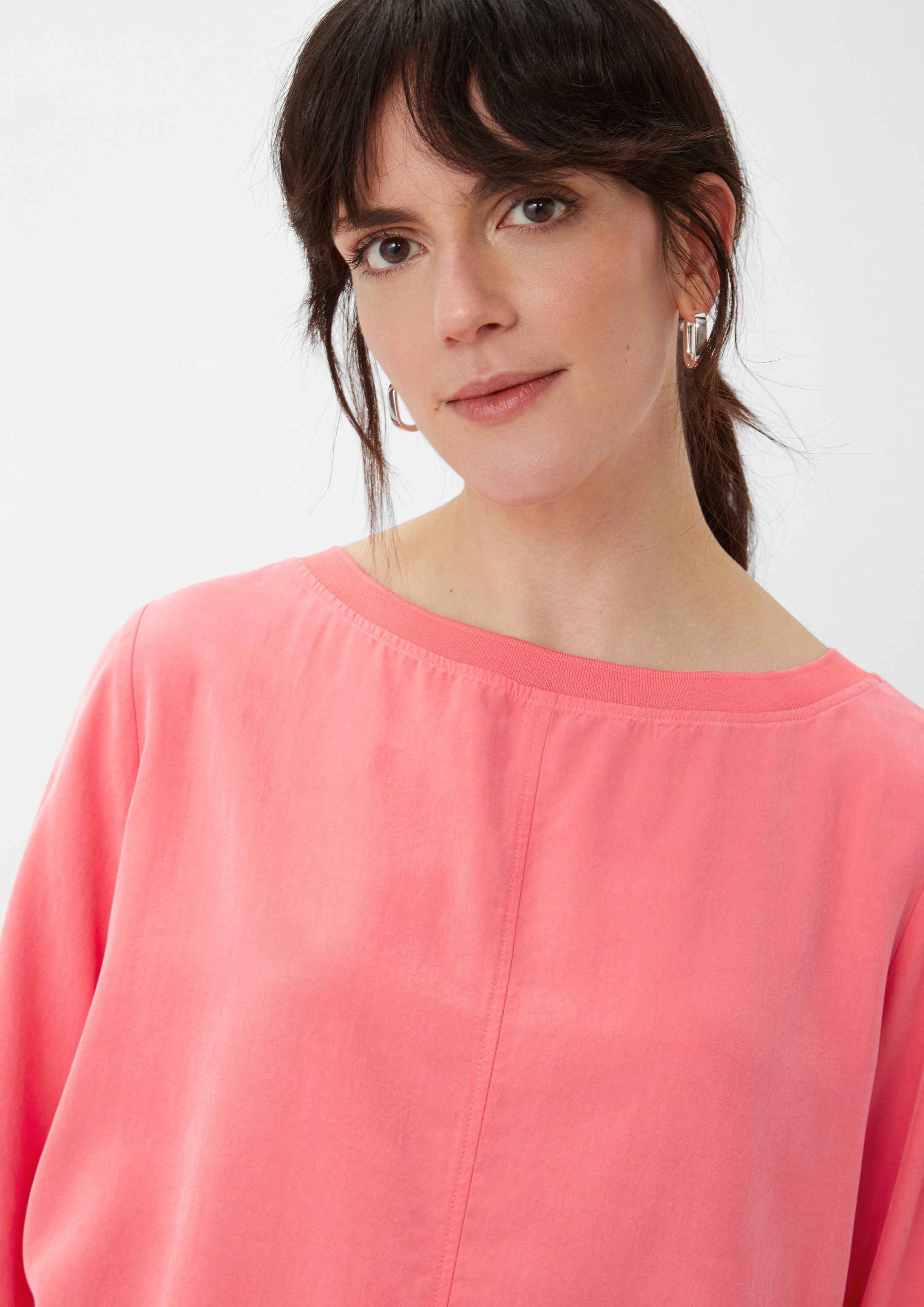 comma Kurzarmbluse Bluse 3/4-Arm-Bluse aus Modal