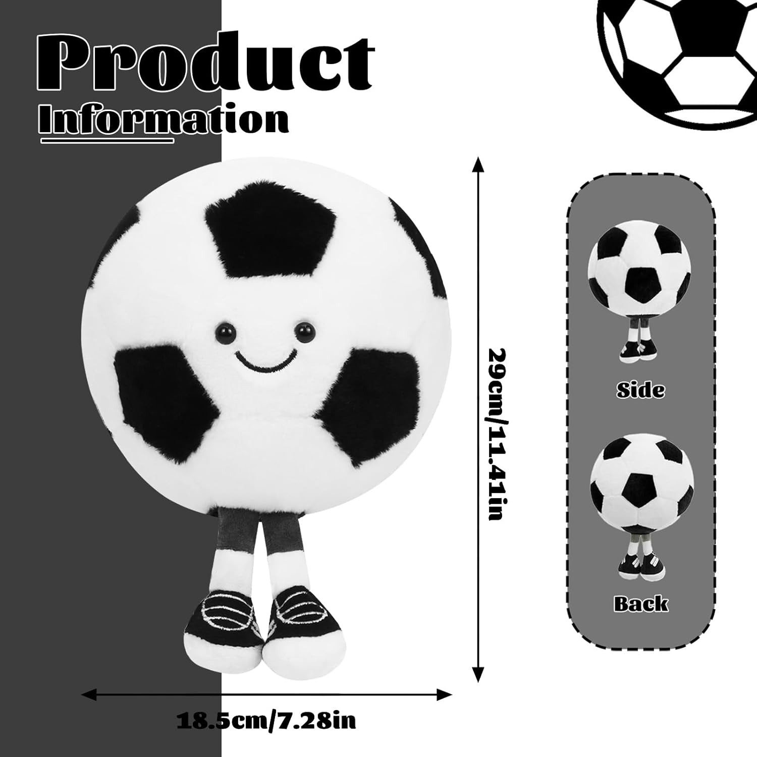 FELIXLEO Tierkuscheltier Plüsch Fussball Kuscheltier Spielzeug Geschenk Jungen, (1-tlg)