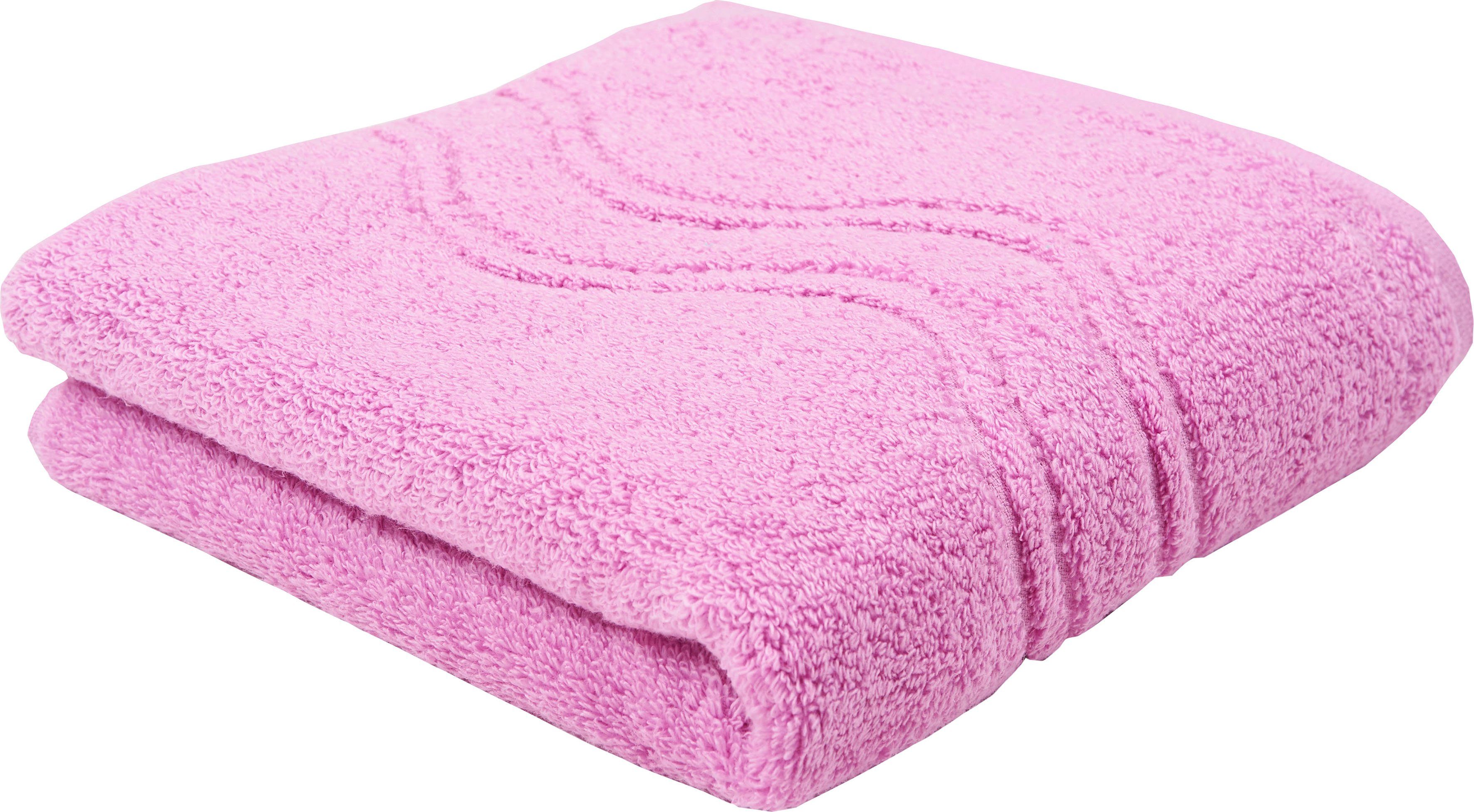 Cashmere, ROSS (2-St), mauve Handtuch mit Frottier Wellenbordüre