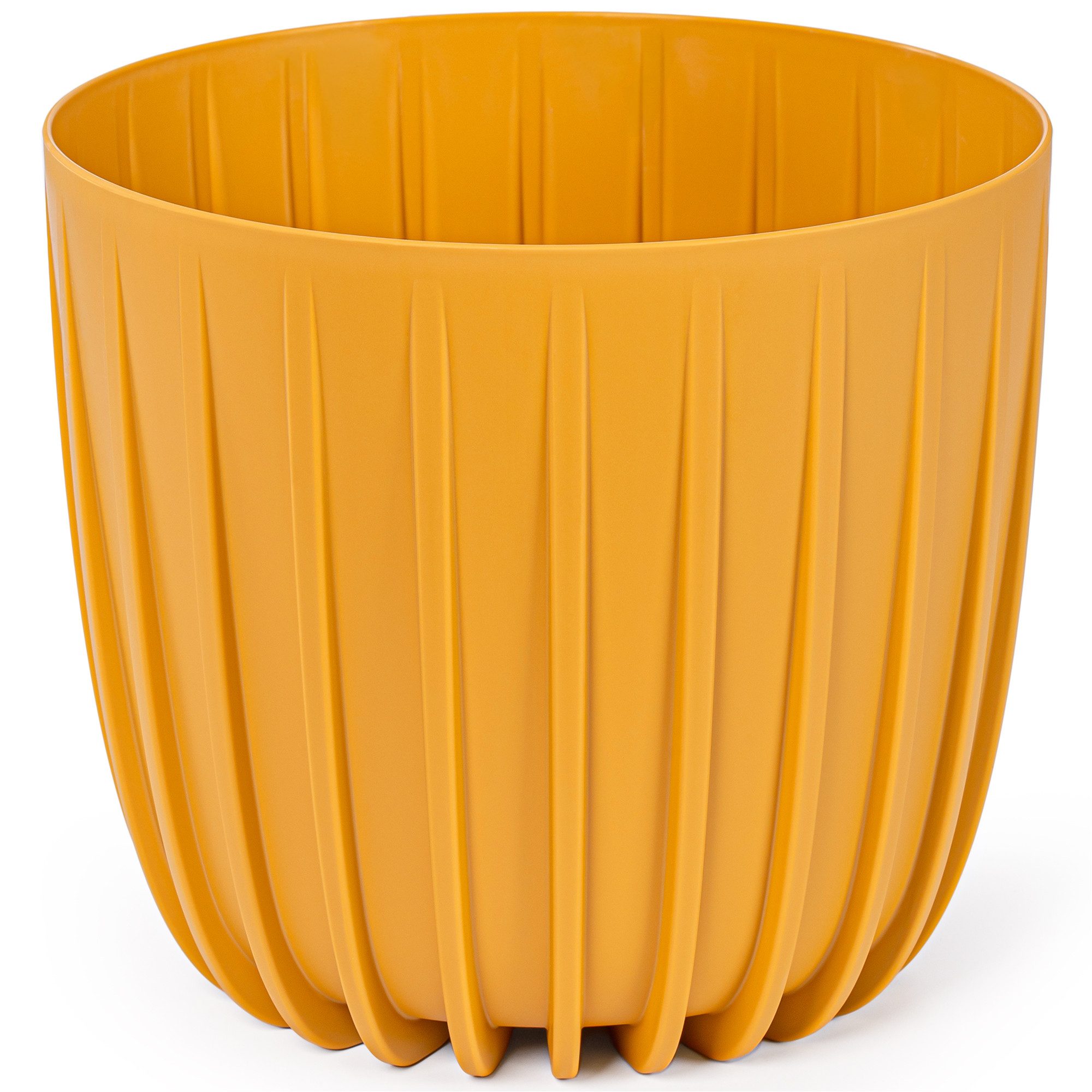 KONZEPT Blumentopf Ø 24 cm, 7 L, Rillenstruktur, für Zimmerpflanzen, Balkon & Terrasse, Rillenstruktur, Matte Oberfläche, Volumen: 7 L