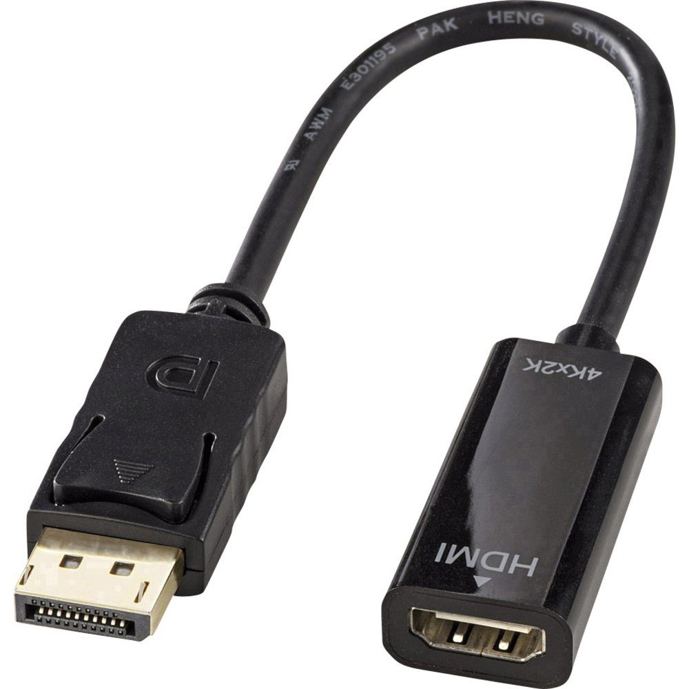 LINDY 41718 Adapterkabel [1x DisplayPort Stecker - 1x HDMI-Buchse] Sc TV-Adapter