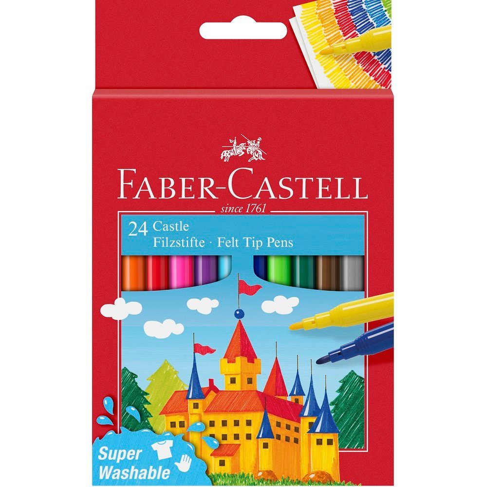 Faber-Castell Filzstift 24 Filzstifte CASTLE mit Rundspitze