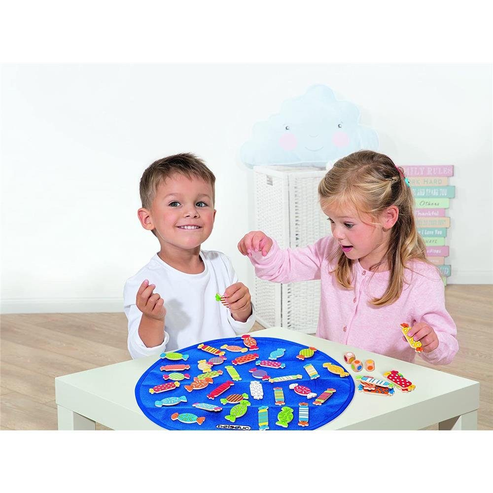 beleduc Spiel Candy Farwürfel, 45 teilig, mit Süßigkeiten und Bonbons, für Kinder ab 4 Jahren