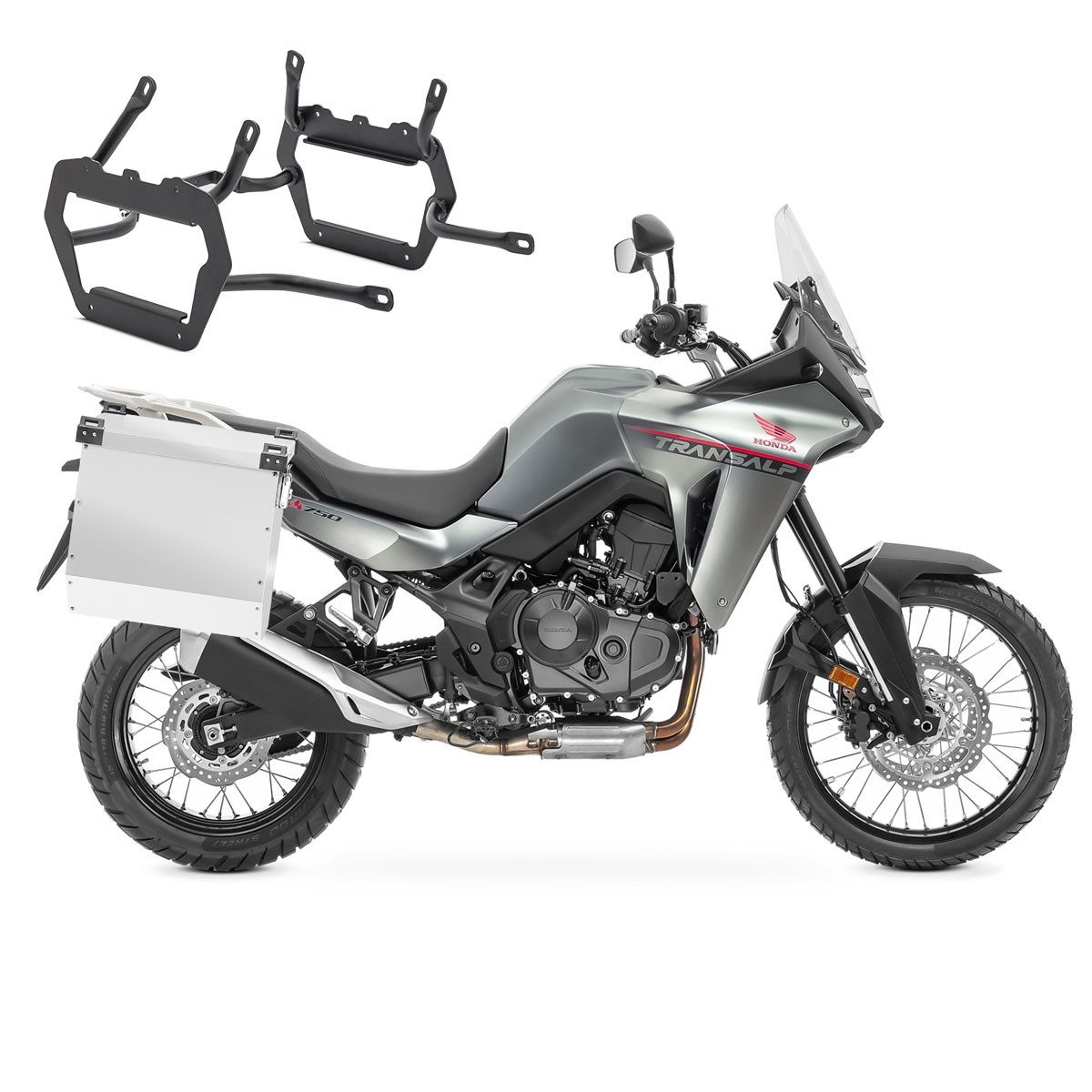Bagtecs Kofferset Set Alukoffer + Kofferträger passend für Honda Transalp XL 750 23-25 A