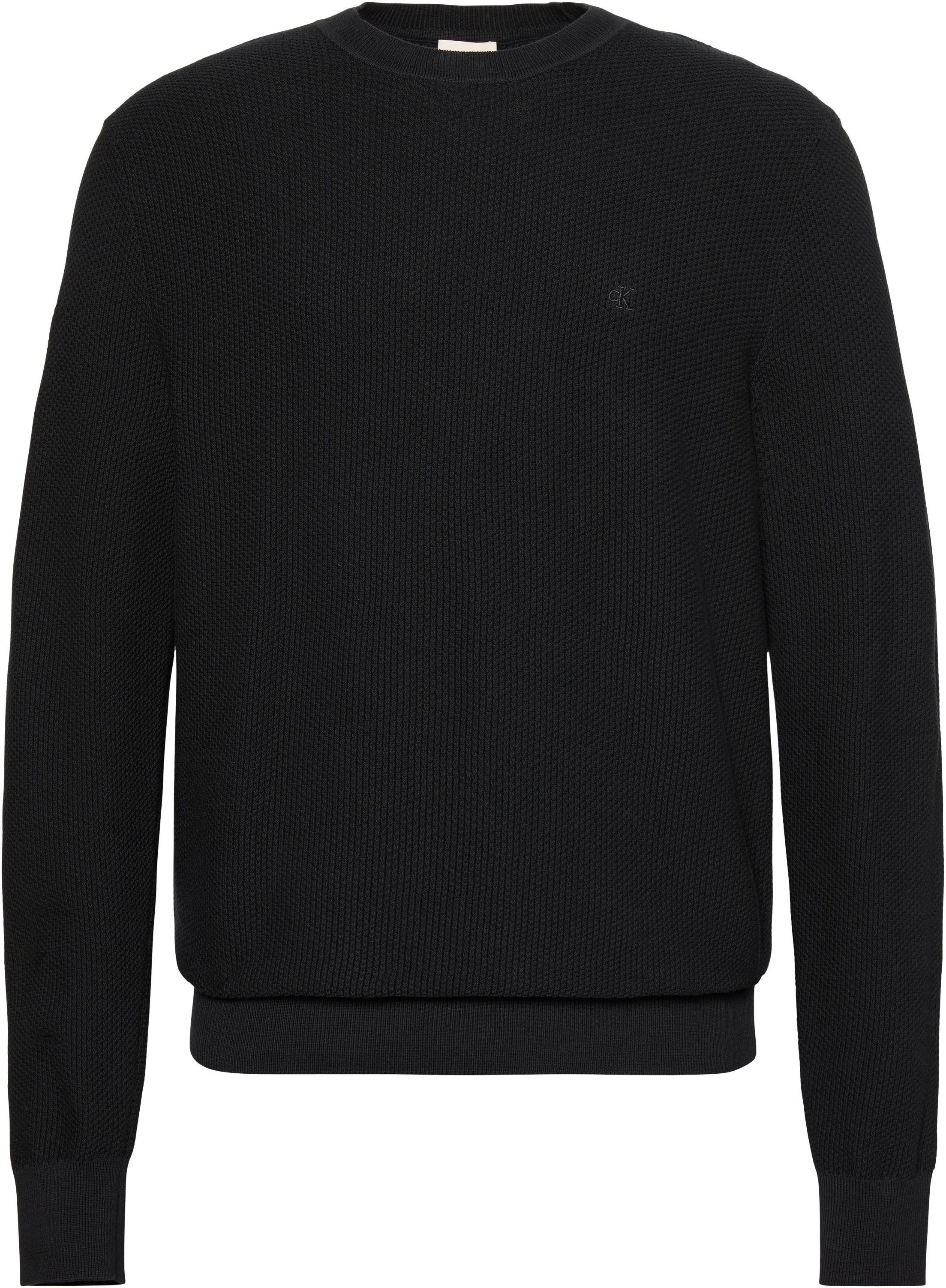 Rundhalspullover LS TEXTURED COTTON CREWNK SWEATE