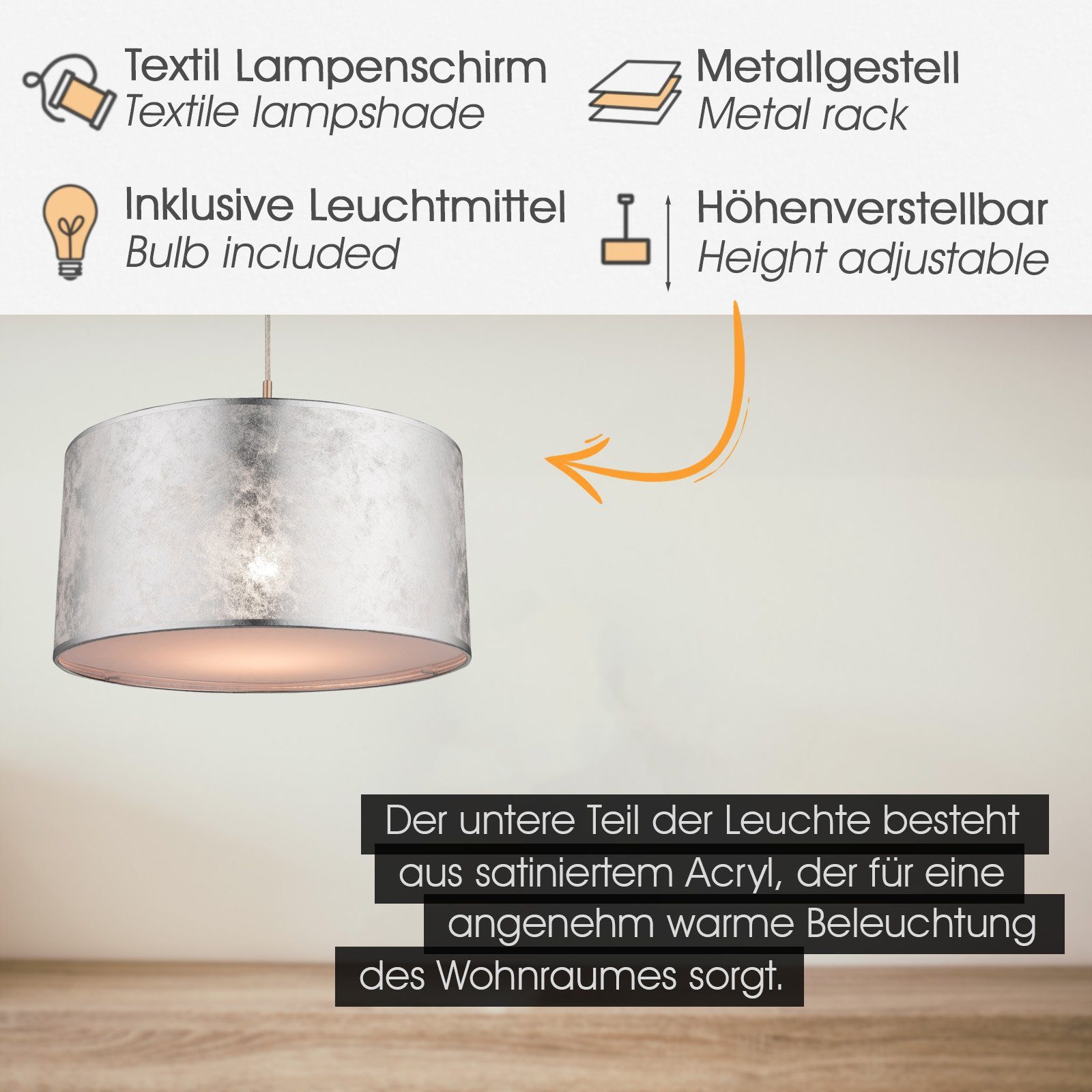 bmf-versand Hängeleuchte Hängeleuchte mit LED Pendelleuchte Esszimmer Hänge günstig online kaufen