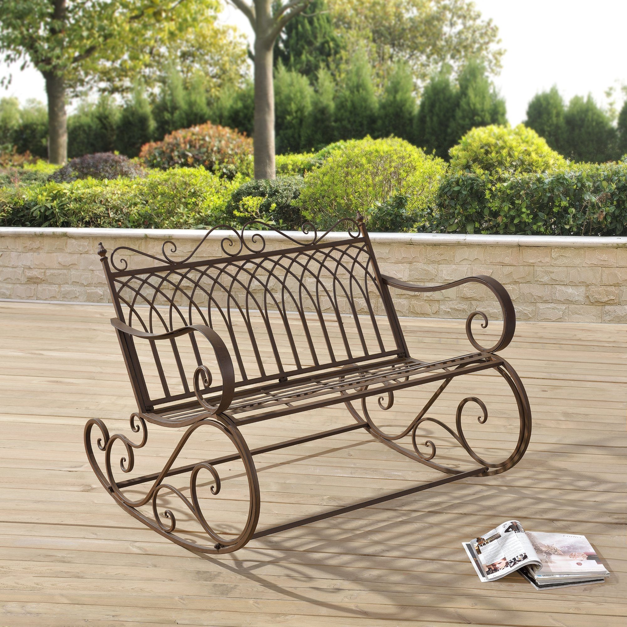en.casa Gartenbank, »Greenough« Schaukelbank Sitzbank 85x113x95cm günstig online kaufen