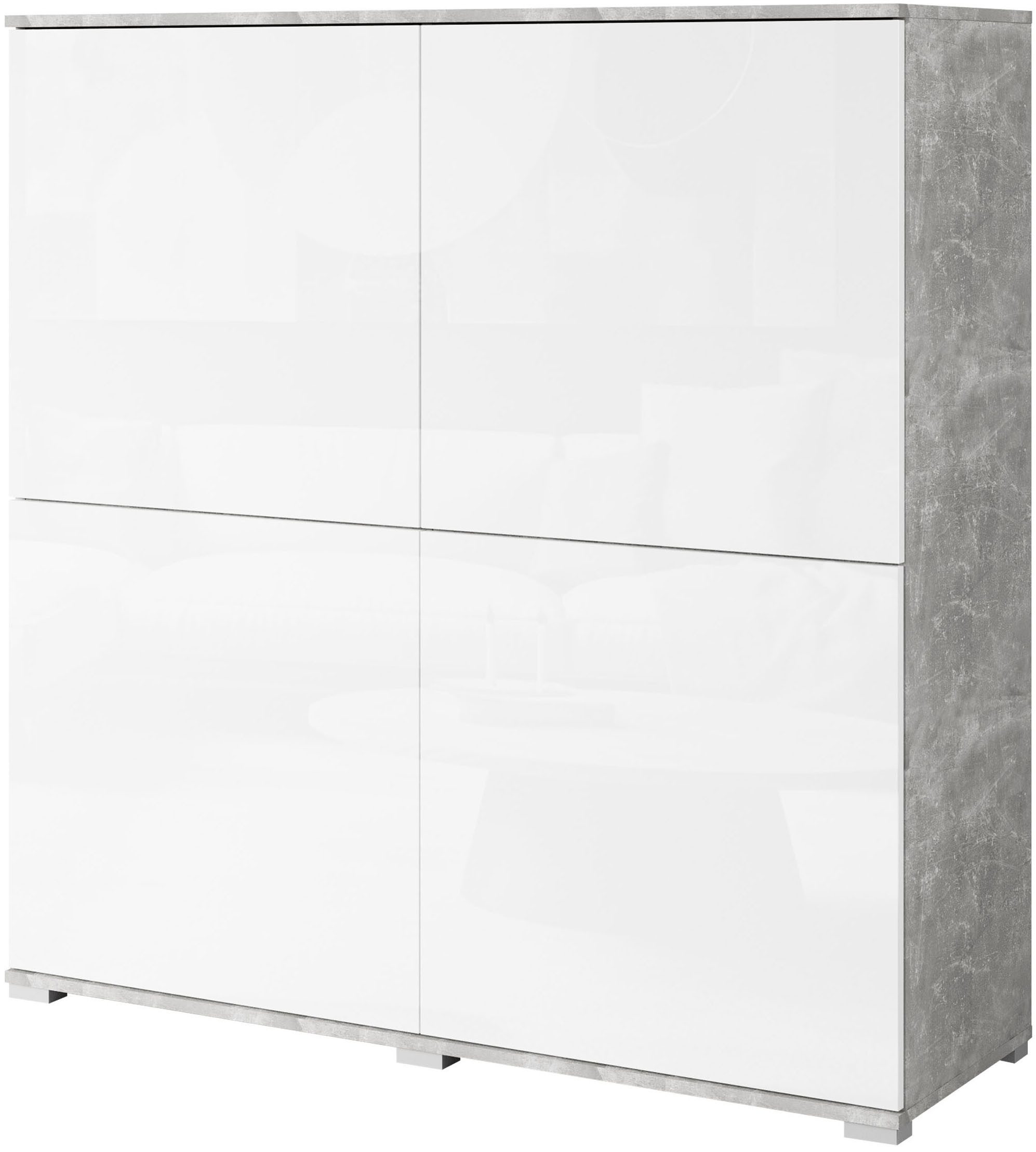 INOSIGN Highboard Kenia, moderne grifflose Hochkommode mit 4 Türen, Breite günstig online kaufen