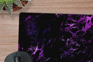 MuchoWow Gaming Mauspad Universum - Marmor - Lila - Muster (1-St), Mousepad mit Rutschfester Unterseite, Gaming, 40x40 cm, XXL, Großes