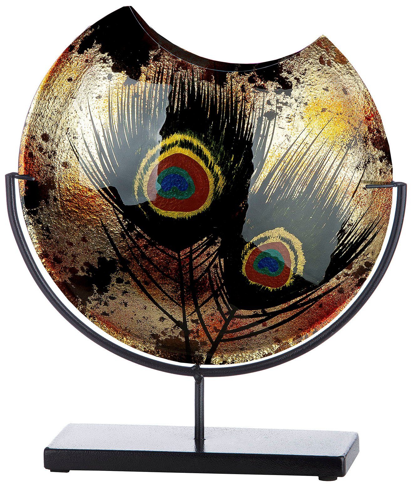 ca. Gilde aus Peacock, Dekovase Casablanca Glas, by 37 cm Höhe