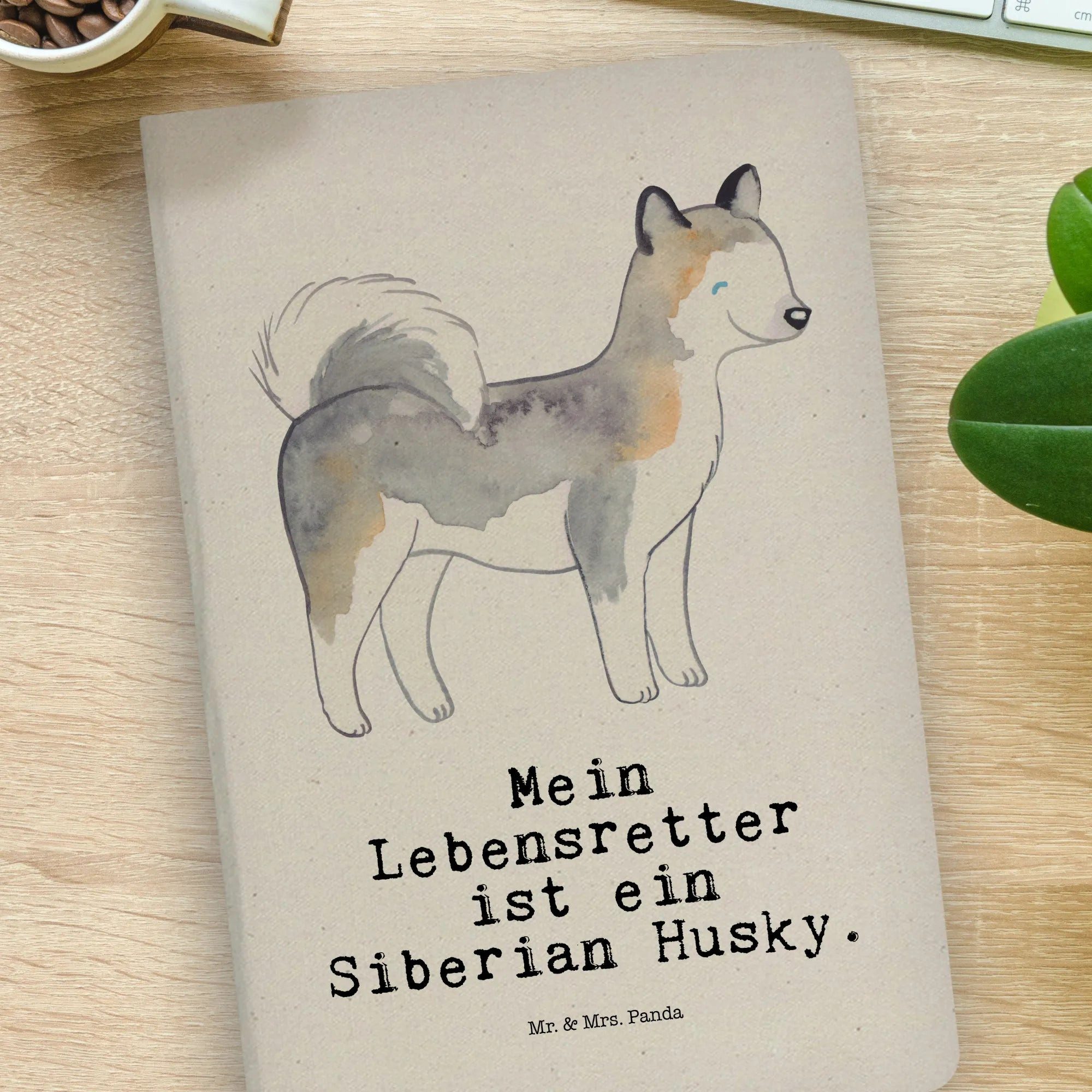 Thumbnail - Mr. & Mrs. Panda Notizbuch Siberian Husky Lebensretter - Transparent - Geschenk, DIN A4 Notizbuc Mr. & Mrs. Panda, Echte...