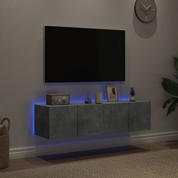 vidaXL TV-Schrank TV-Wandschränke mit LED-Leuchten 2 Stk Betongrau 60x35x31 cm