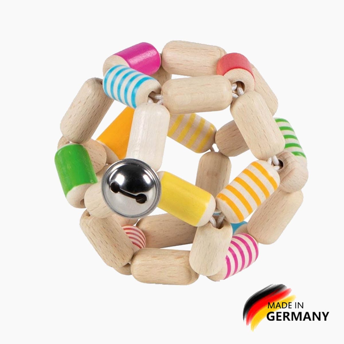 goki Greifling Greifling Elastik Ball gestreift (packung, 1-tlg., set), mit einer traditionell eher femininen Farbgebung.