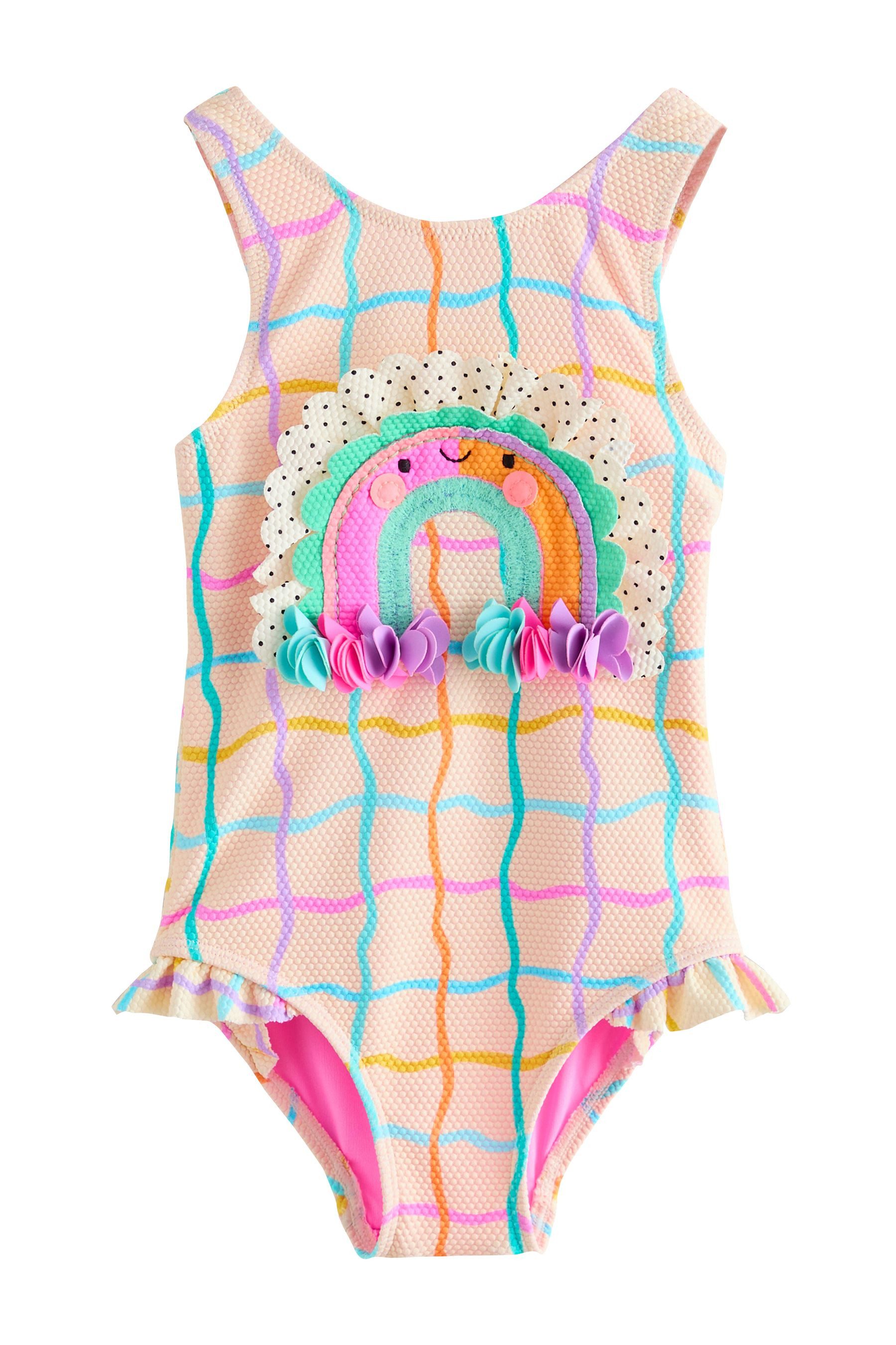 Badeanzug Badeanzug mit Rüschen am Bein