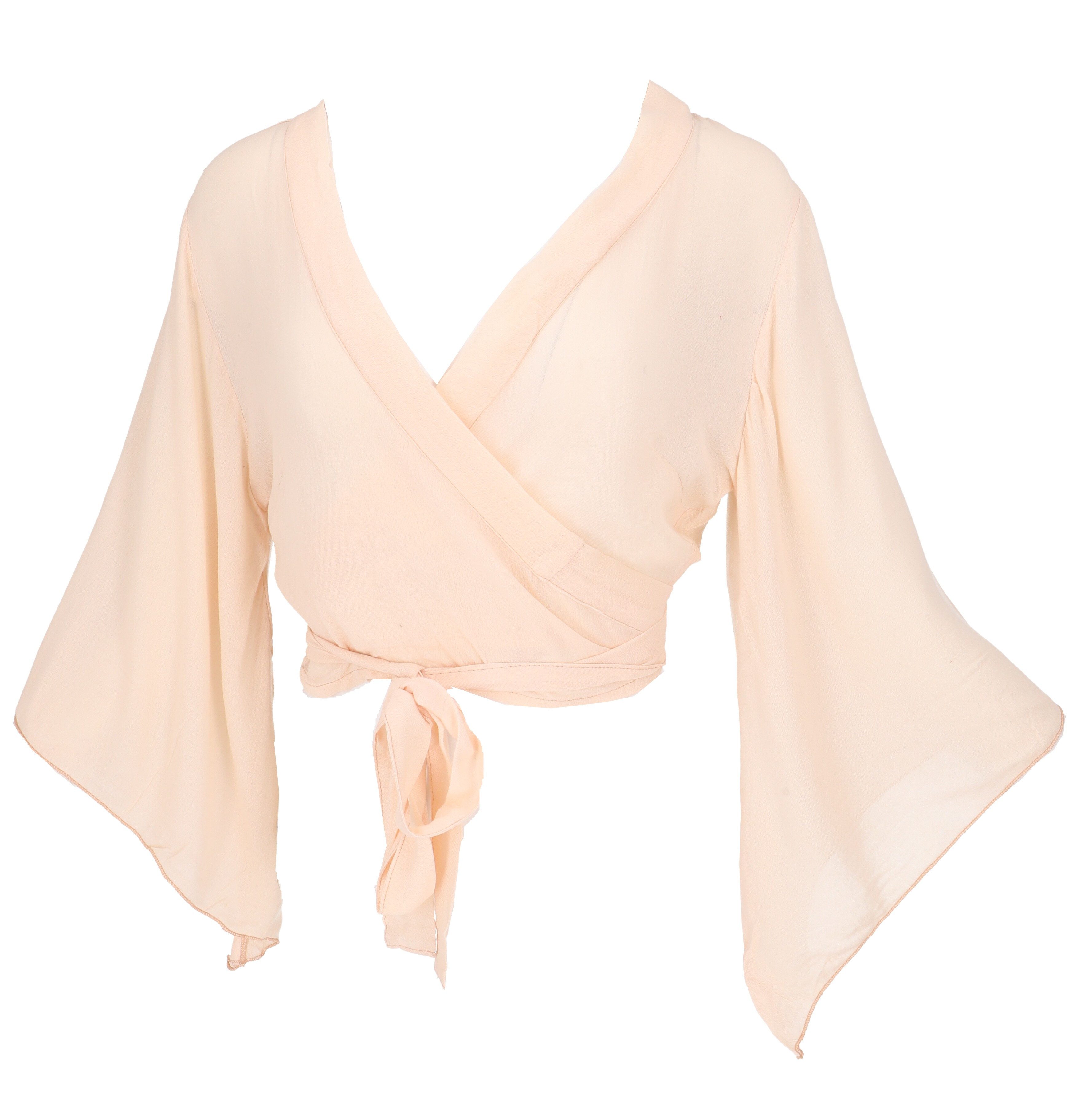 Guru-Shop Longbluse Kurztop, Boho Blusentop, Wickeltop, günstig online kaufen