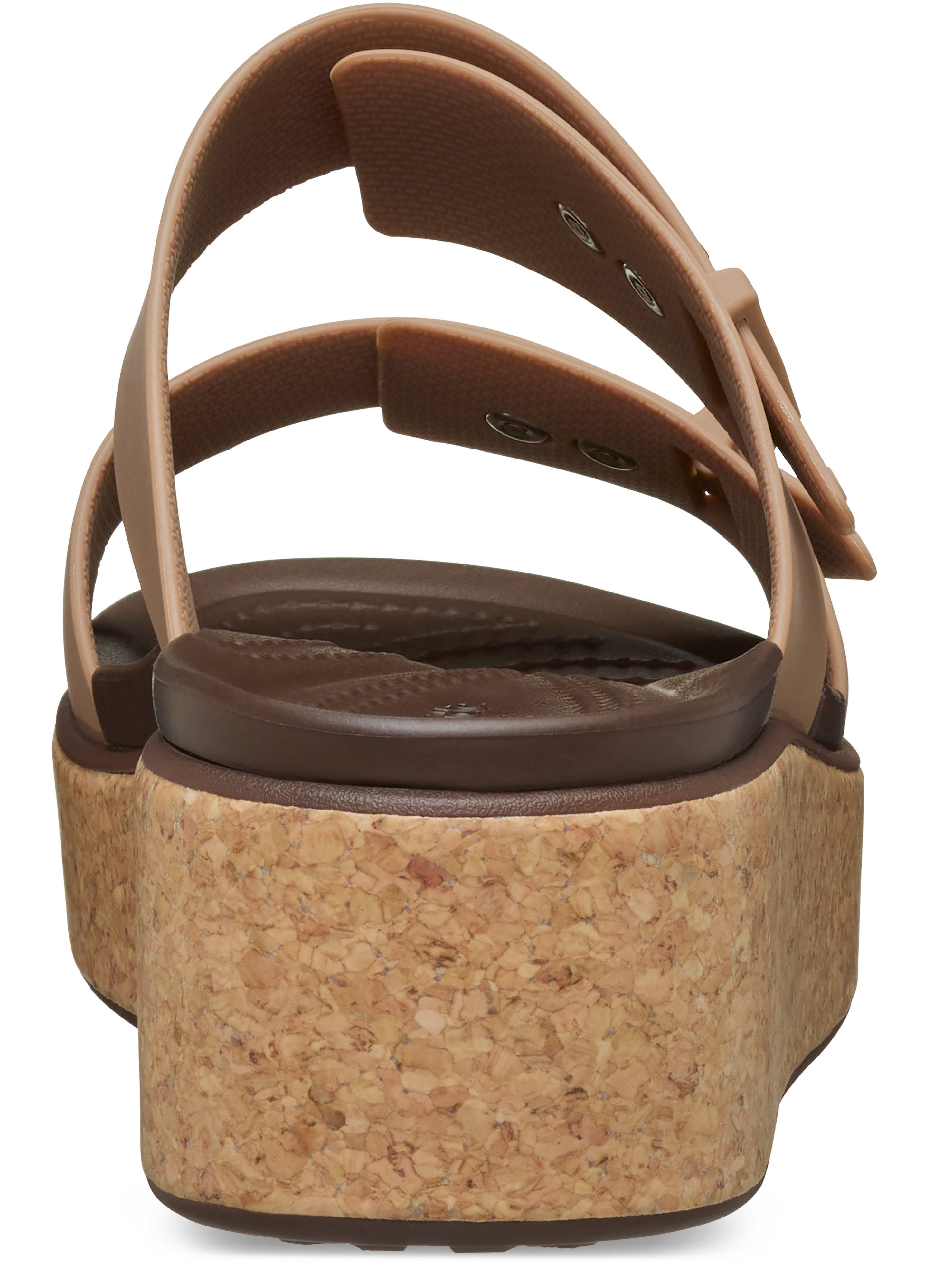 Crocs Brooklyn Cork Buckle Keilpantolette, Keilsandale, Plateausandale mit LiteRide™ Schaumfußbett