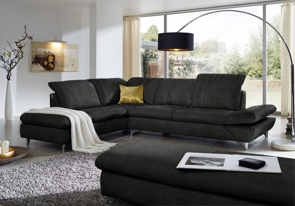 W.SCHILLIG Ecksofa Taoo, elegant und zeitlos, bequem, L-Form, Breite 296cm, mit Sitziefenverstellung & Kopfteilverstellung