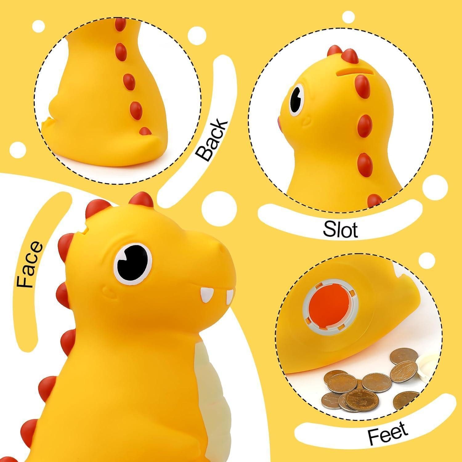LuxusKollektion Spardose Spardose Dinosaurier Kinder Sparschwein PVC Taufgeschenke Neu Gelber