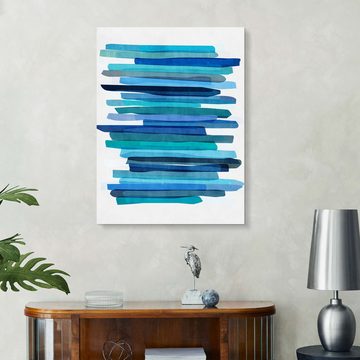 Posterlounge Alu-Dibond-Druck Mareike Böhmer, Blue Stripes 1, Wohnzimmer Skandinavisch Malerei