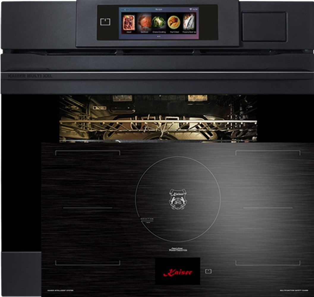 Kaiser Küchengeräte Backofen-Set Herd Set Autark Einbaubackofen XXL Multi 37,Multifunktions-Elektro-Dampfbackofen mit Dampfreinigung, 60 cm+Induktionskochfeld 90 cm TFT Display EH 6341+KCT 9140 FI .., mit 1-fach-Teleskopauszug